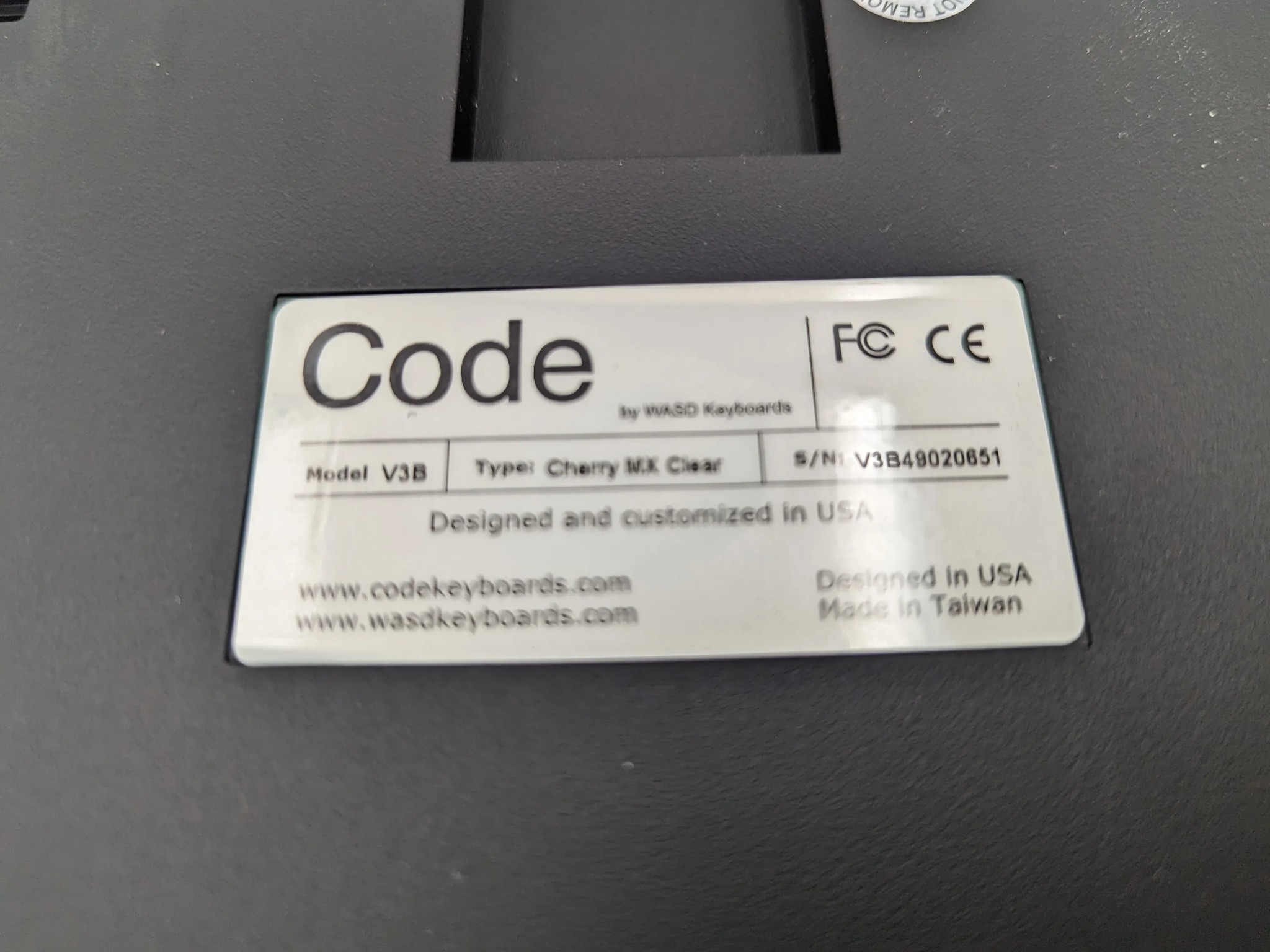 WASD Code V3B Full Size Mechanical Keyboard. Cherry MX Clear!