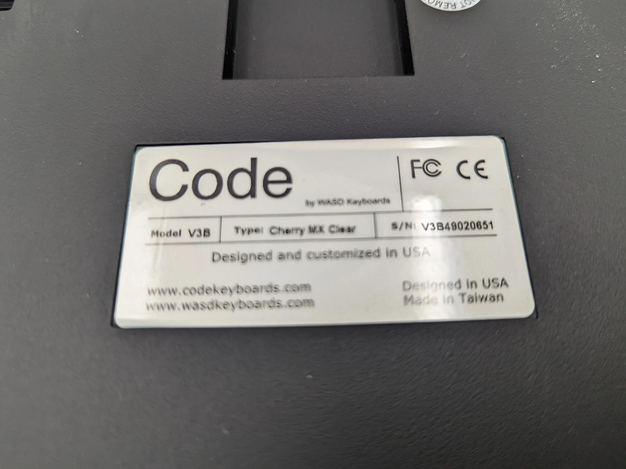 WASD Code V3B Full Size Mechanical Keyboard. Cherry MX Clear!