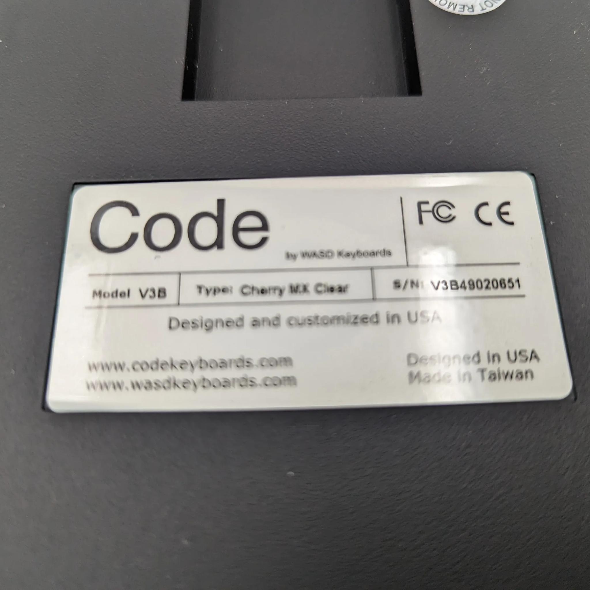 WASD Code V3B Full Size Mechanical Keyboard. Cherry MX Clear!
