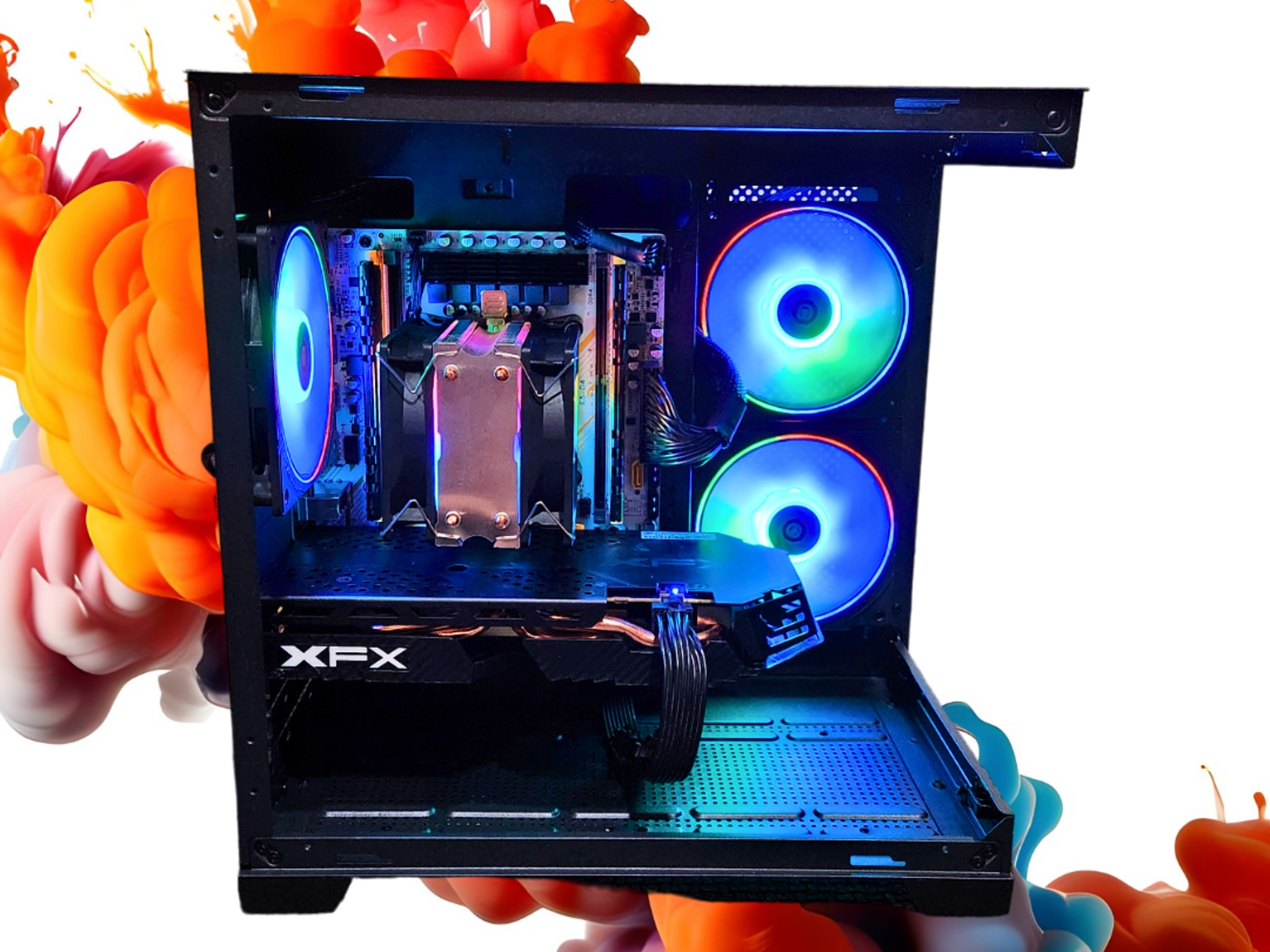 💡Luminance 🌜: RX 580 8GB | Xeon E5 2650 V4 | 16GB DDR4 RAM | 512GB SSD | 5 RGB Fans | Black RGB PC