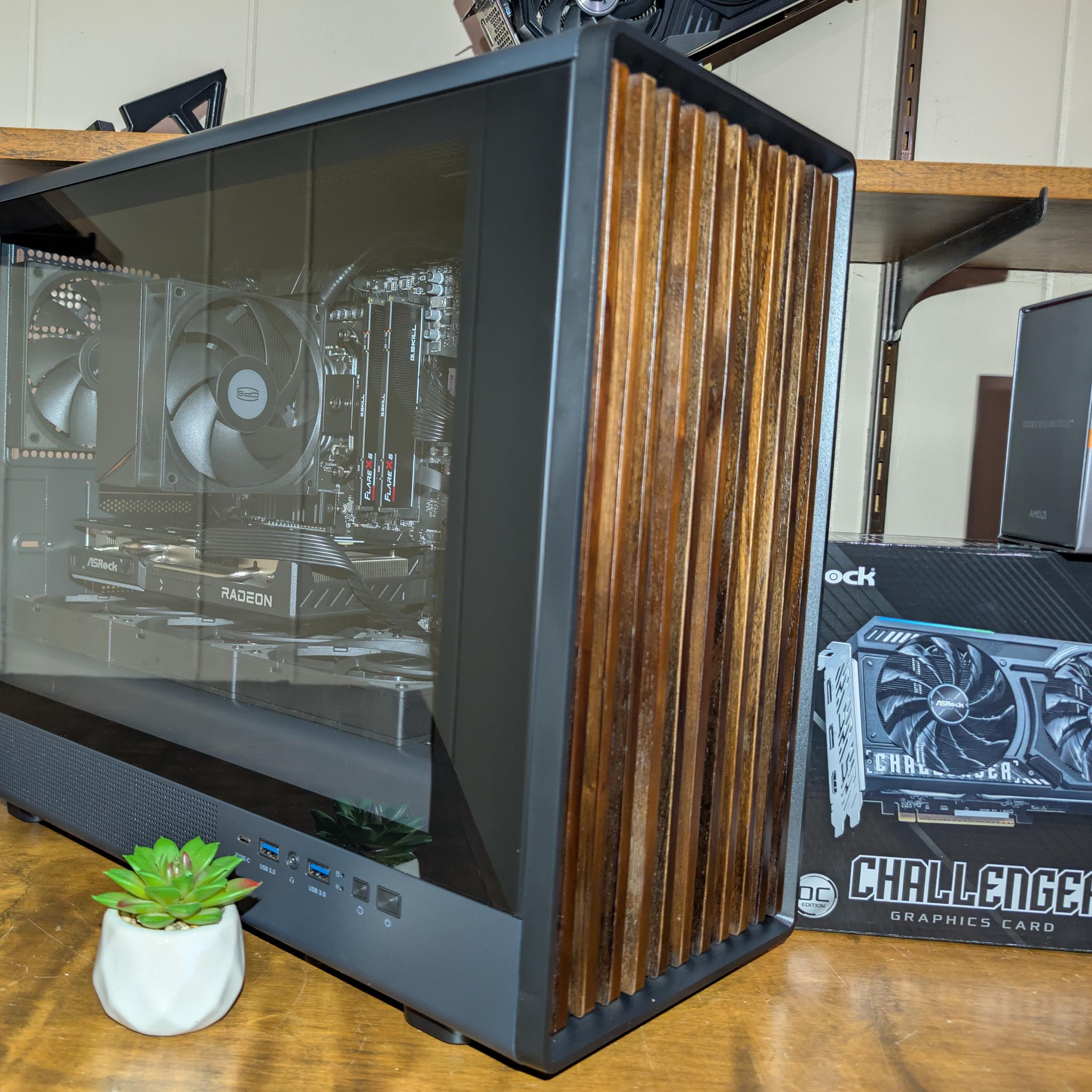 🪵 MODERN WOODEN STEALTH: RYZEN 5 7600X3D + 32GB DDR5 6000MT CL36 + RX 9060 XT 16GB 🪵