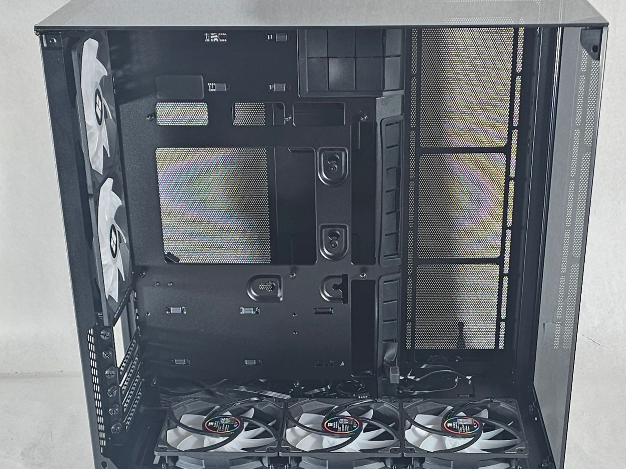 Black PC Case with Tempered Glass w/ 5 Fans
