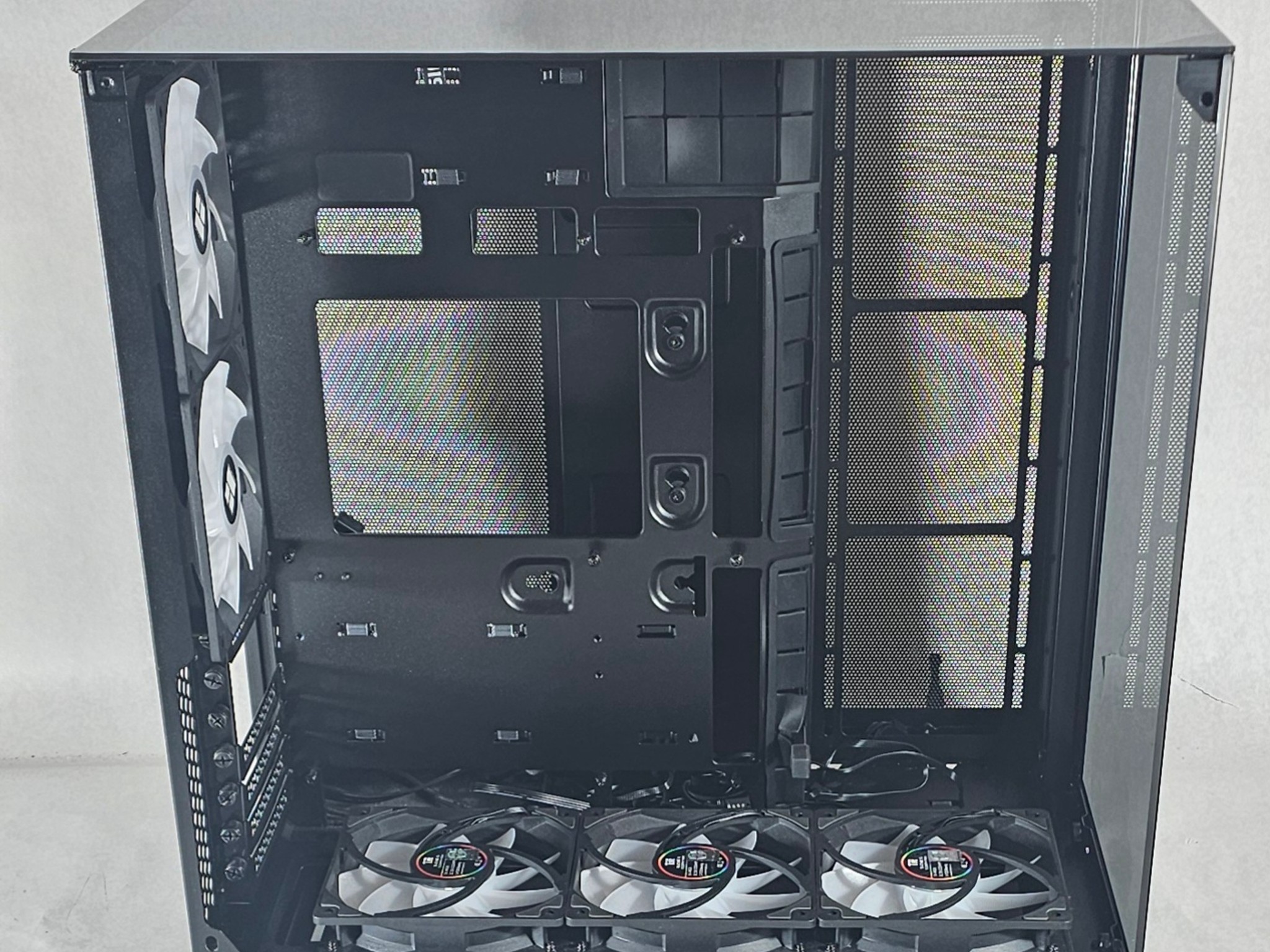 Black PC Case with Tempered Glass w/ 5 Fans