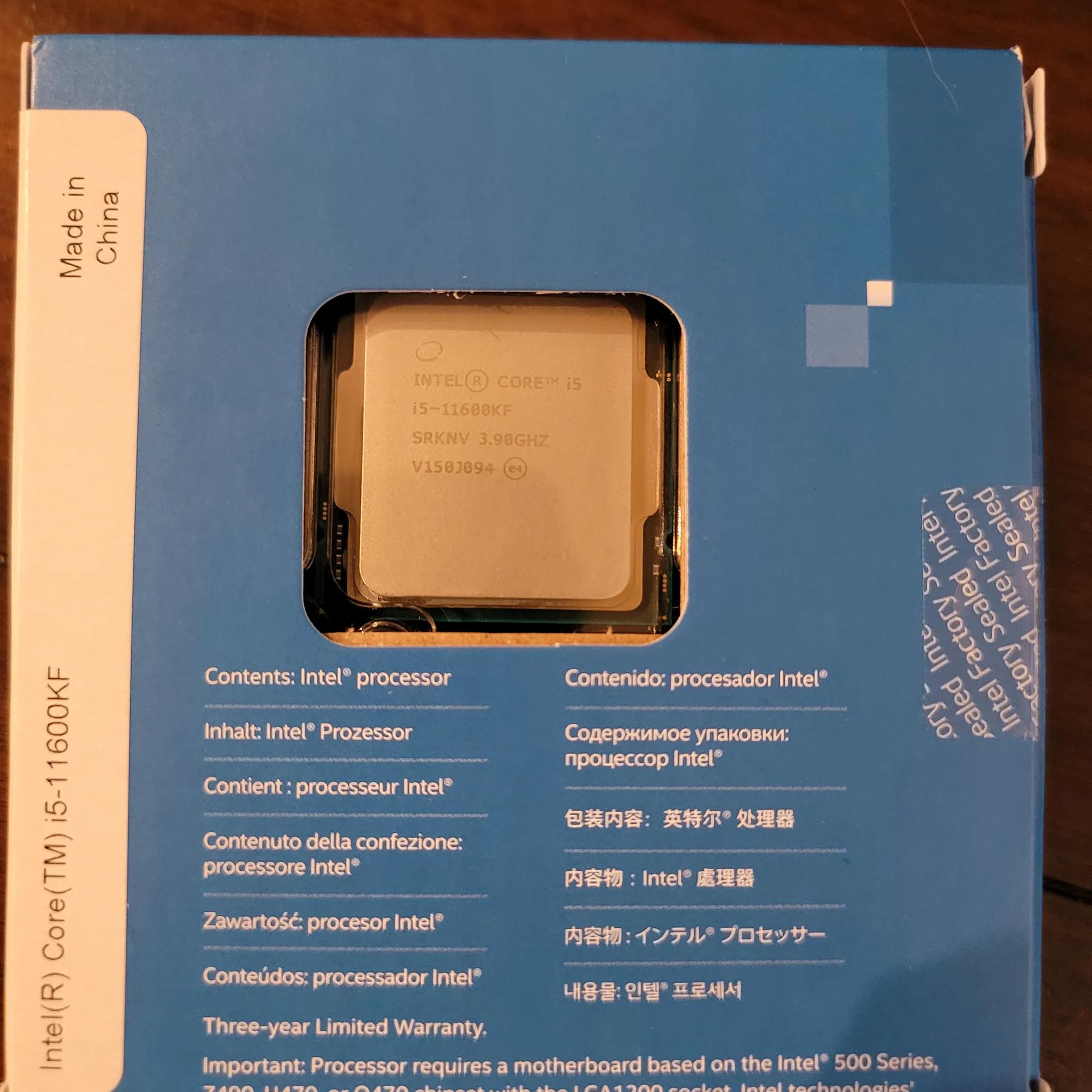 Intel Core i5-11600KF - Core i5 11th Gen Rocket Lake 6-Core 3.9 GHz LGA 1200