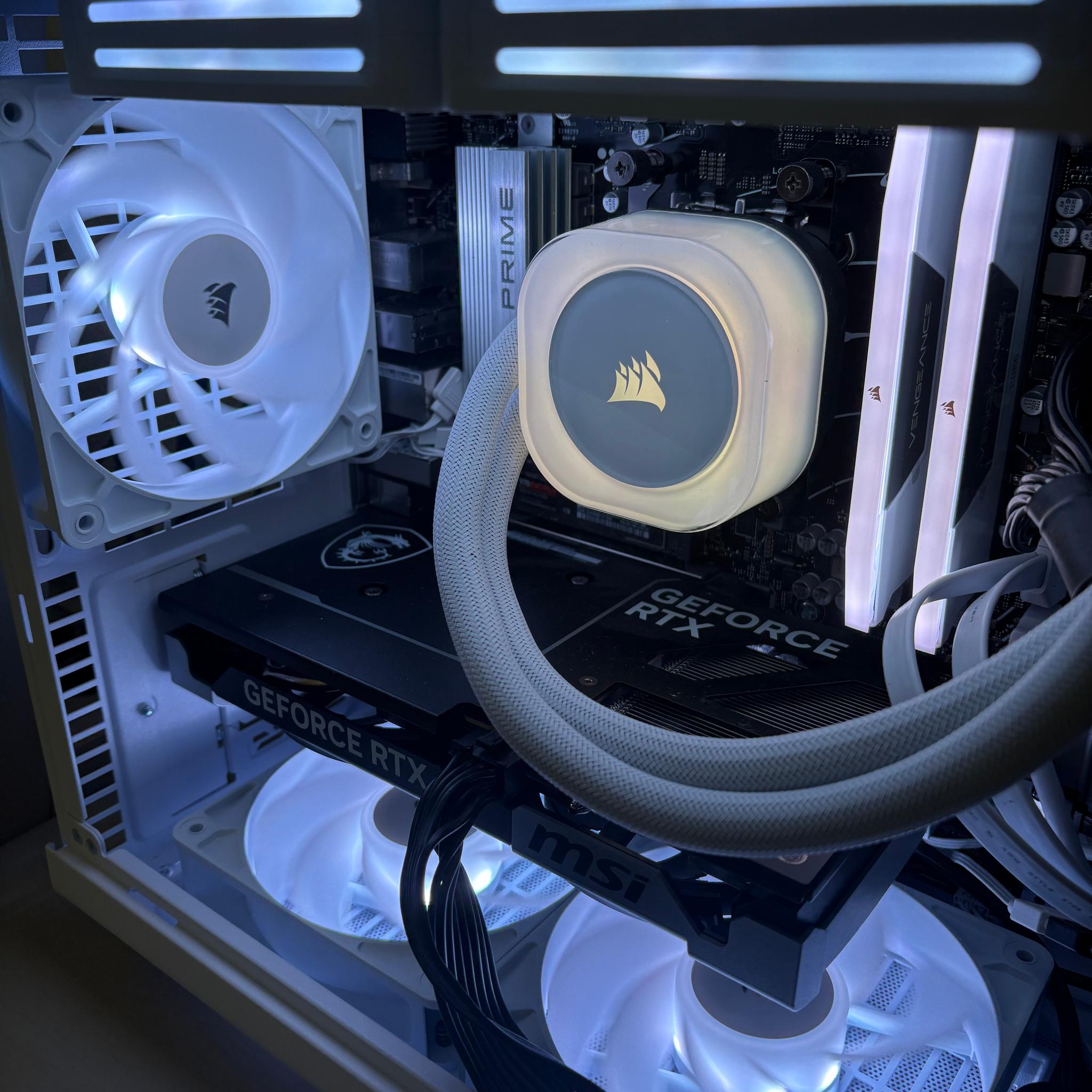 🧊 White RGB Gaming PC — Ryzen 5 7600X + RTX 5060 Ti 16GB + 32GB DDR5 + 1TB M.2 SSD + 256GB SATA SSD