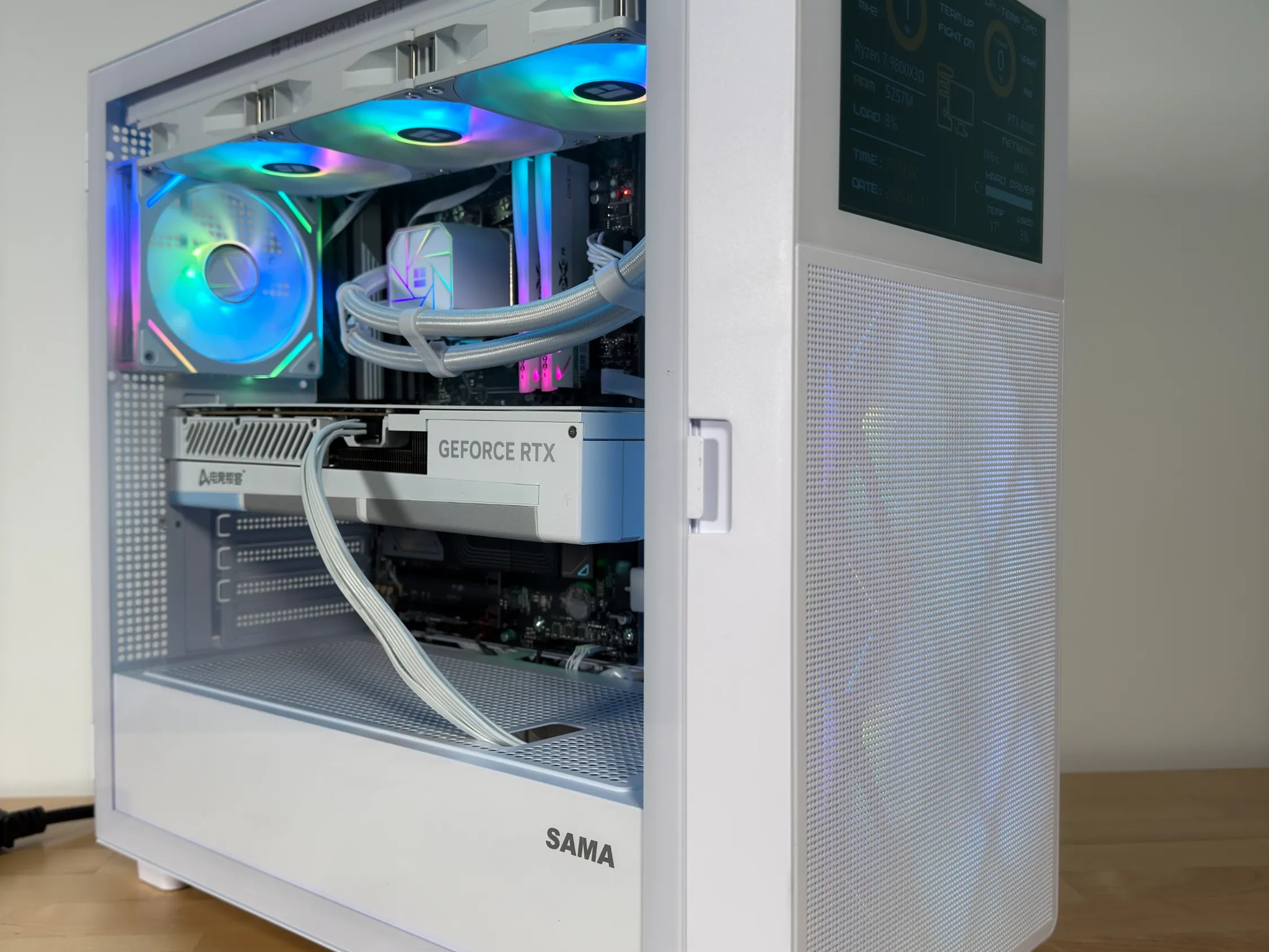 RTX 4080 Ryzen 9800X3D Gaming PC with Customizable Screen