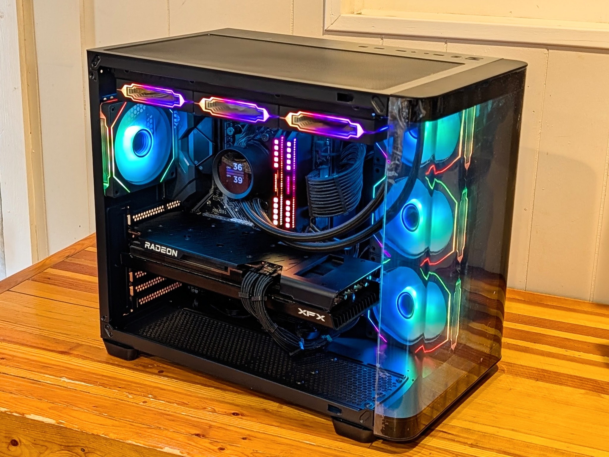🌈 Ryzen 5 5600XT + RX 7700 XT Gaming PC | 1440p Gaming | Premium RGB Build w/ LCD Liquid Cooler