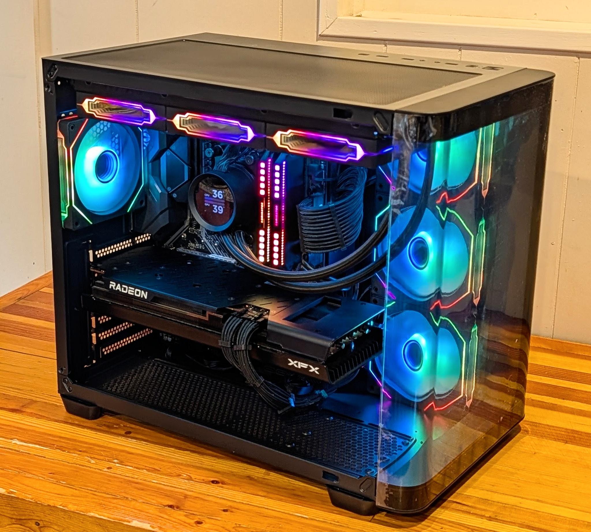 🌈 Ryzen 5 5600XT + RX 7700 XT Gaming PC | 1440p Gaming | Premium RGB Build w/ LCD Liquid Cooler