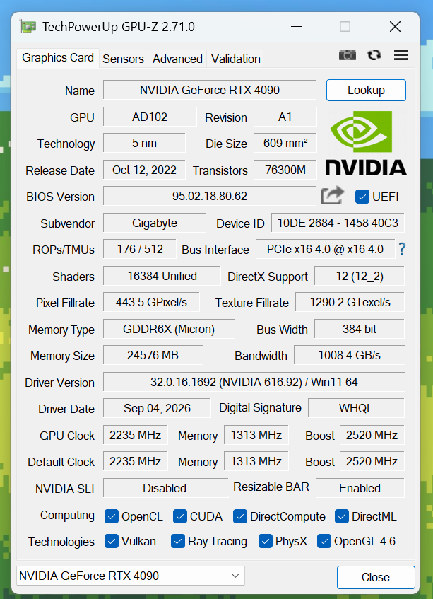 Gigabyte GeForce RTX 4090 WINDFORCE 24G Graphics Card, 3X WINDFORCE Fans, 24GB 384-bit GDDR6X, GV-N4