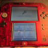 RARE CUSTOM USED Nintendo 2DS Crystal Red/Black Handheld Console Multi-Game Pack