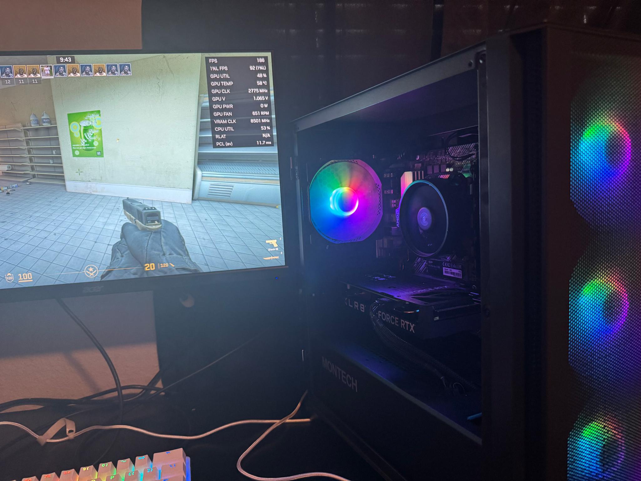 RTX 4060 - R5 3600 - 1tb M.2 SSD - 16gb DDR4 3000mhz - RGB gaming pc