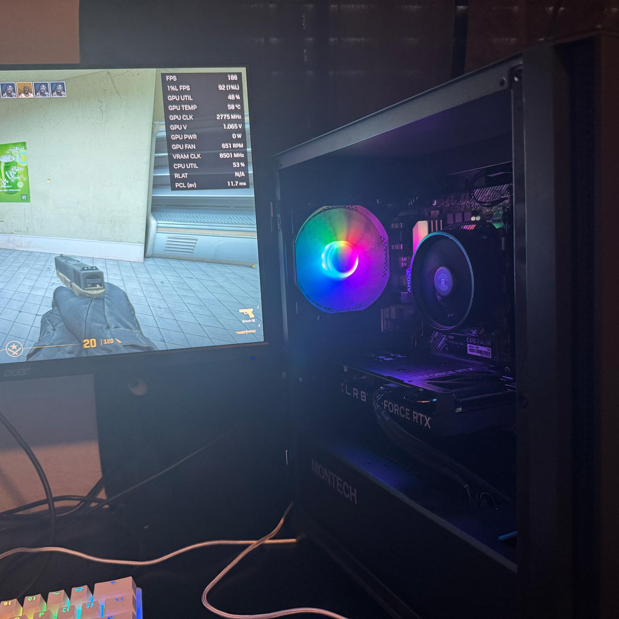 RTX 4060 - R5 3600 - 1tb M.2 SSD - 16gb DDR4 3000mhz - RGB gaming pc