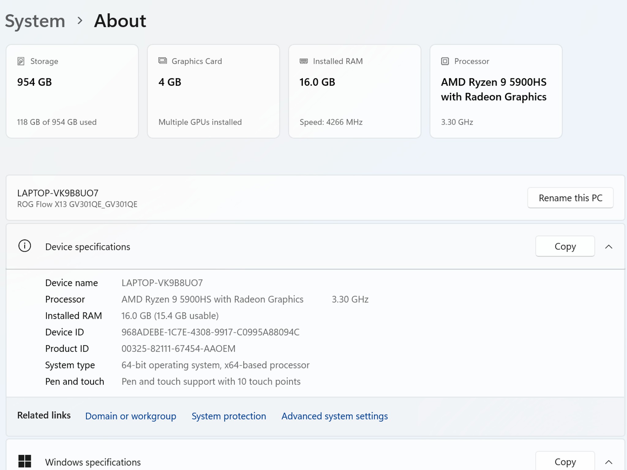 2021 Asus ROG Flow X13 2-in-1 Laptop | 5900HS | 3050Ti | 16GB Ram | 1TB NVME