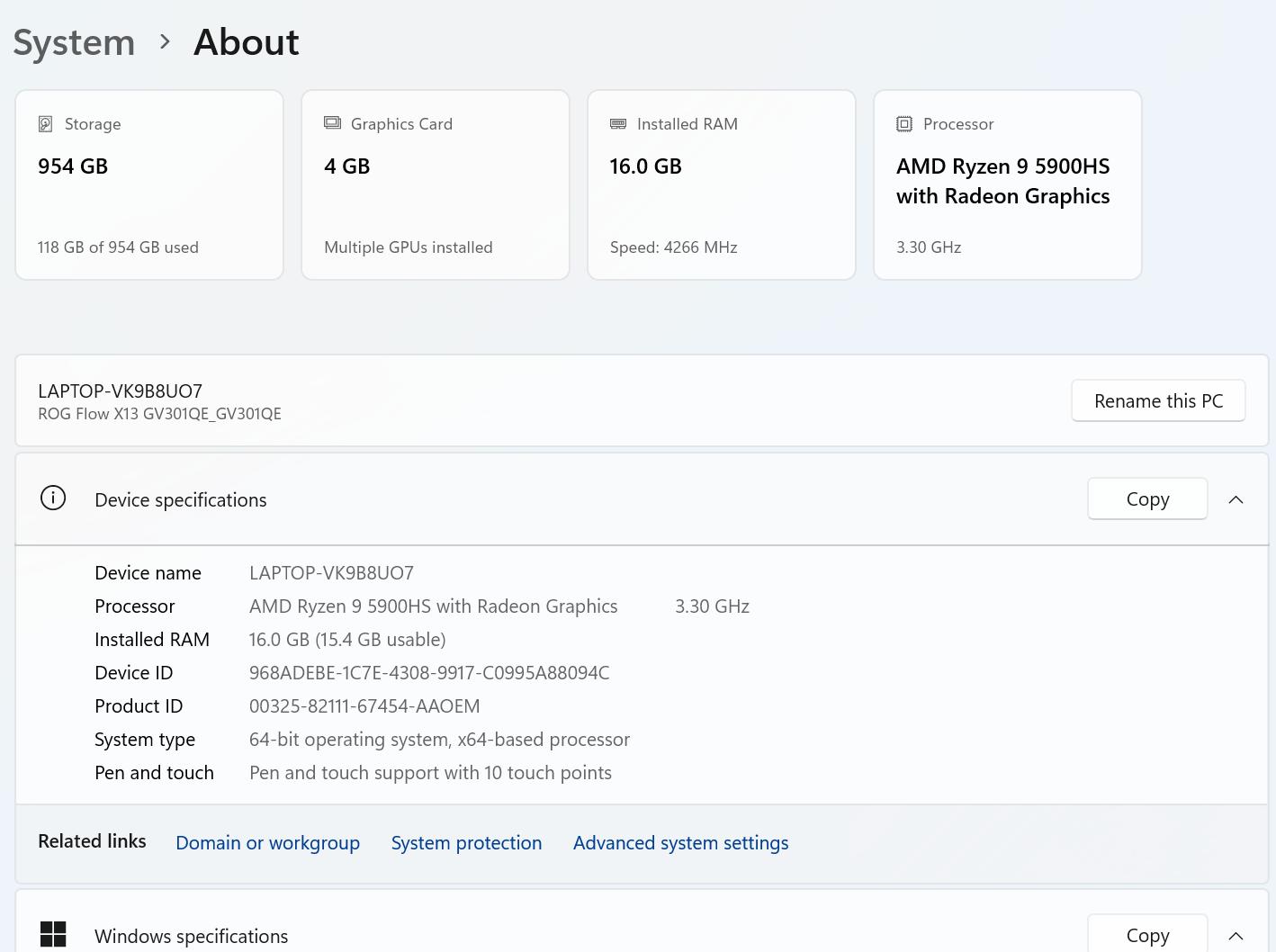 2021 Asus ROG Flow X13 2-in-1 Laptop | 5900HS | 3050Ti | 16GB Ram | 1TB NVME