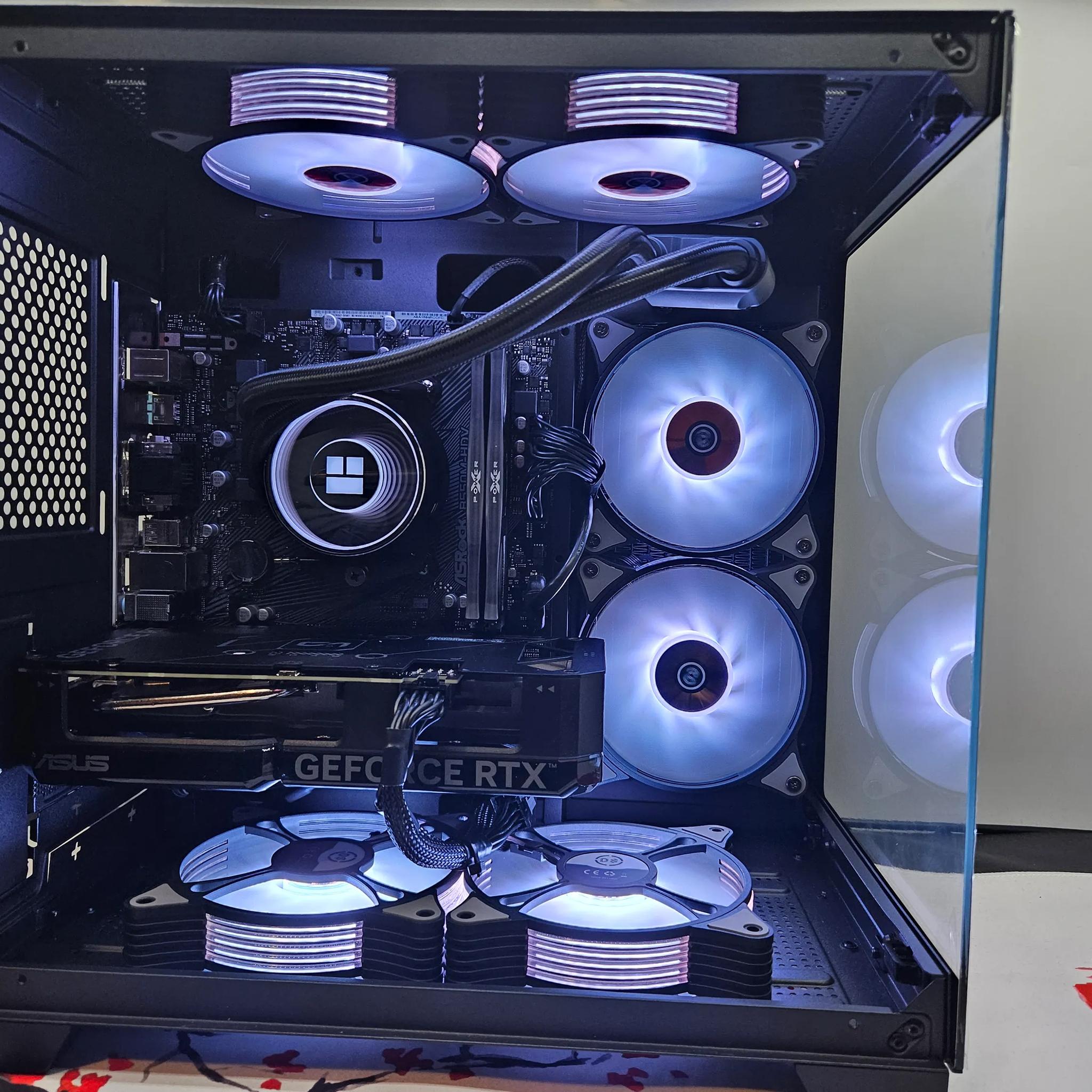 Dark Side Liquid cooled Rig Ryzen 5 5600 / 16GB RAM / 1TB SSD / RTX 4060 **DENTSALE**