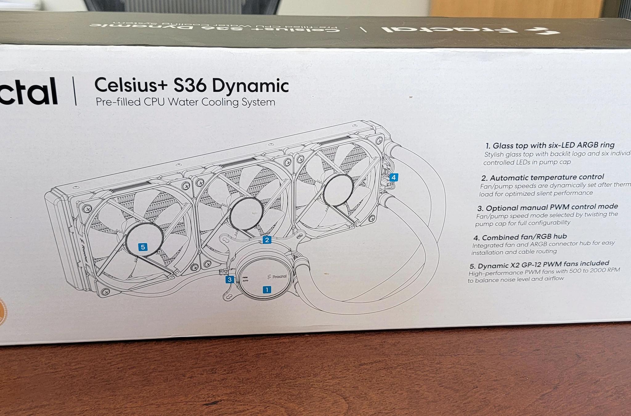 Fractal Designs Celsius+ S36 Dynamic 360mm AIO Liquid CPU Cooler **READ**