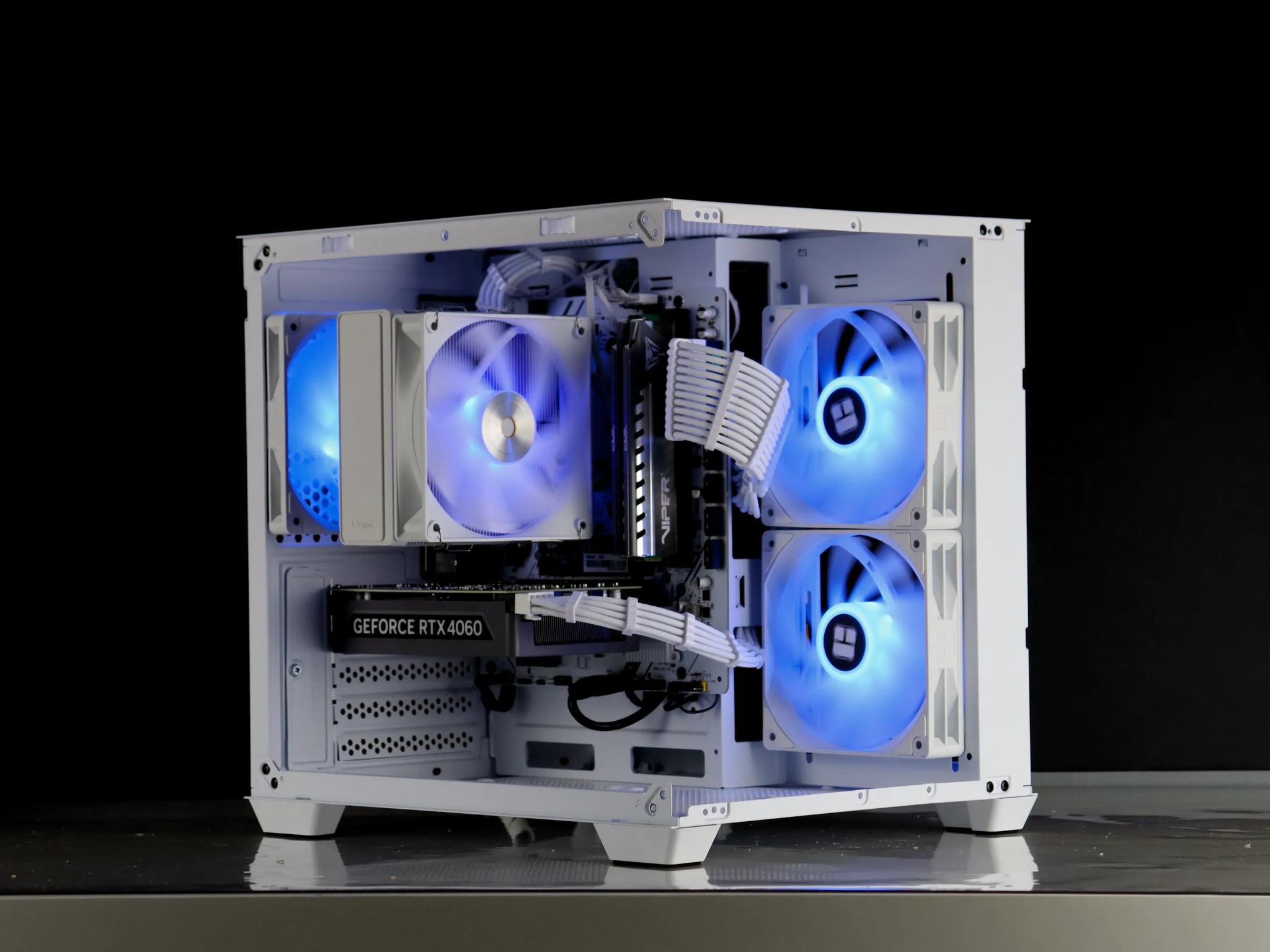 🤍🩵 RTX 4060/ Ryzen 5 5500 / 32GB / 1TB Gaming PC 🩵🤍- ARGB/WiFi/BlueTooth included