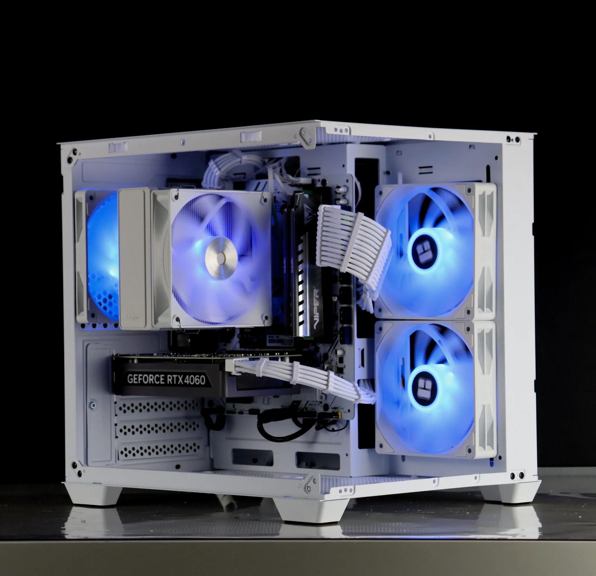 🤍🩵 RTX 4060/ Ryzen 5 5500 / 32GB / 1TB Gaming PC 🩵🤍- ARGB/WiFi/BlueTooth included