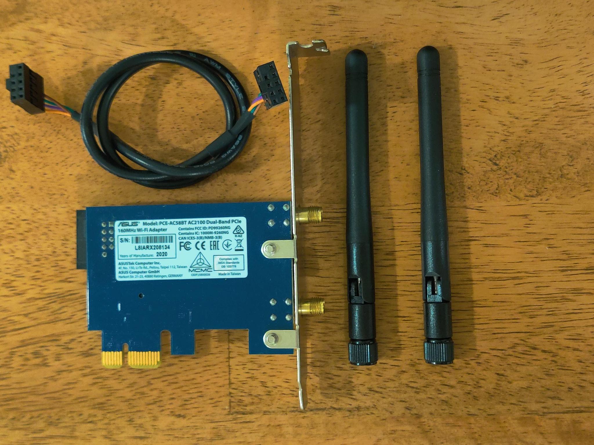 ASUS PCE-AC58BT PCIe WiFi and Bluetooth Adapter