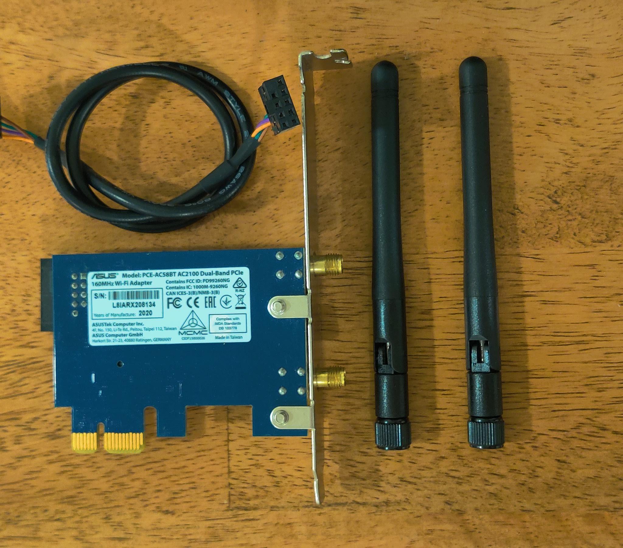 ASUS PCE-AC58BT PCIe WiFi and Bluetooth Adapter