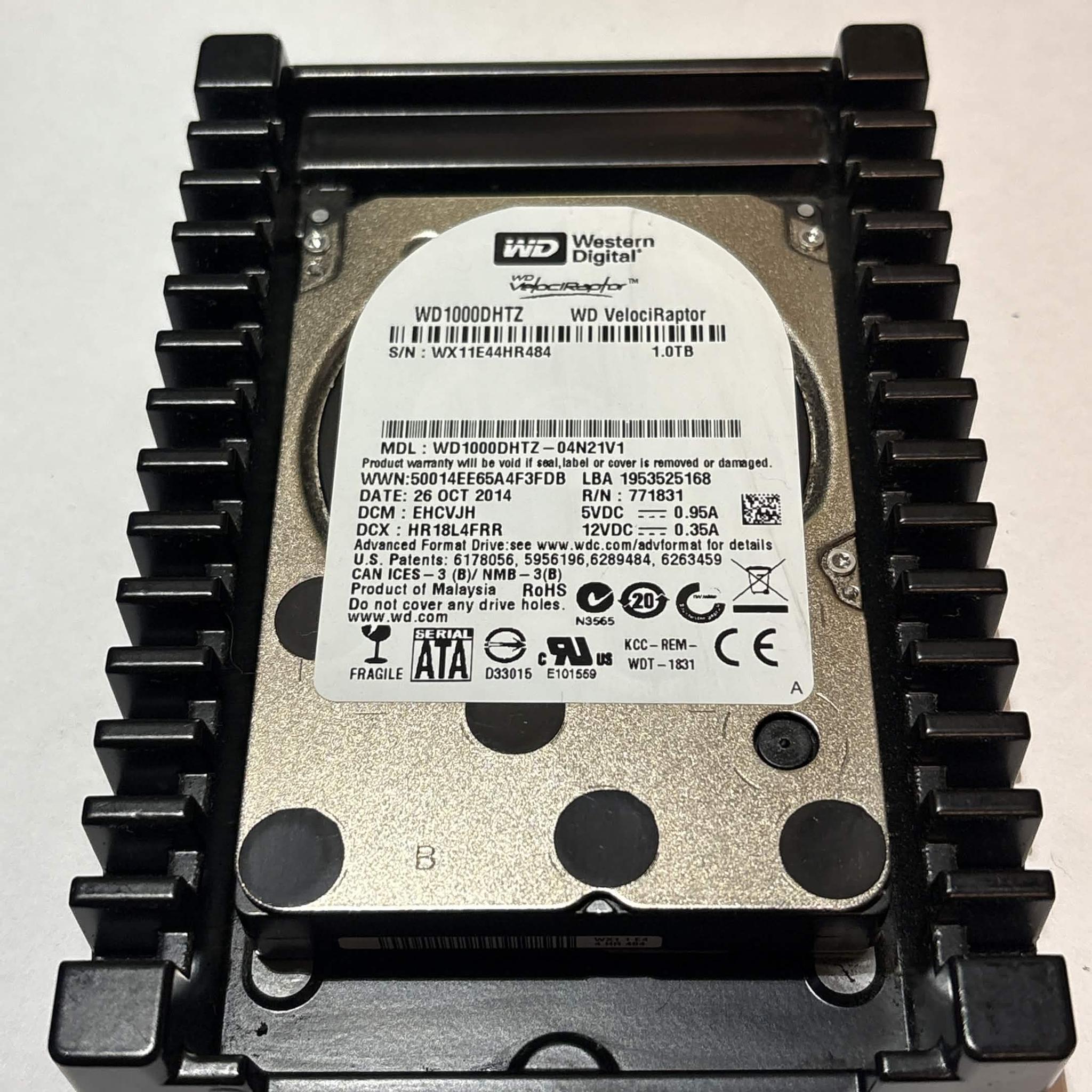 WD VelociRaptor 1TB 10,000 RPM SATA HDD w/ IcePack – WD1000DHTZ – Good SMART