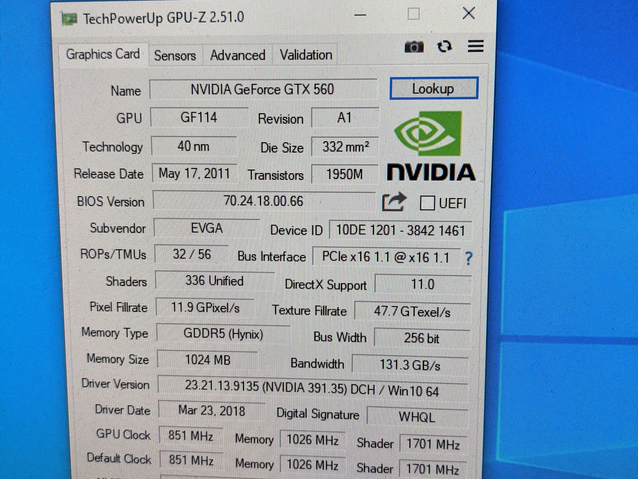 EVGA GeForce GTX 560 1GB Video Card 01G-P3-1461-KR Tested