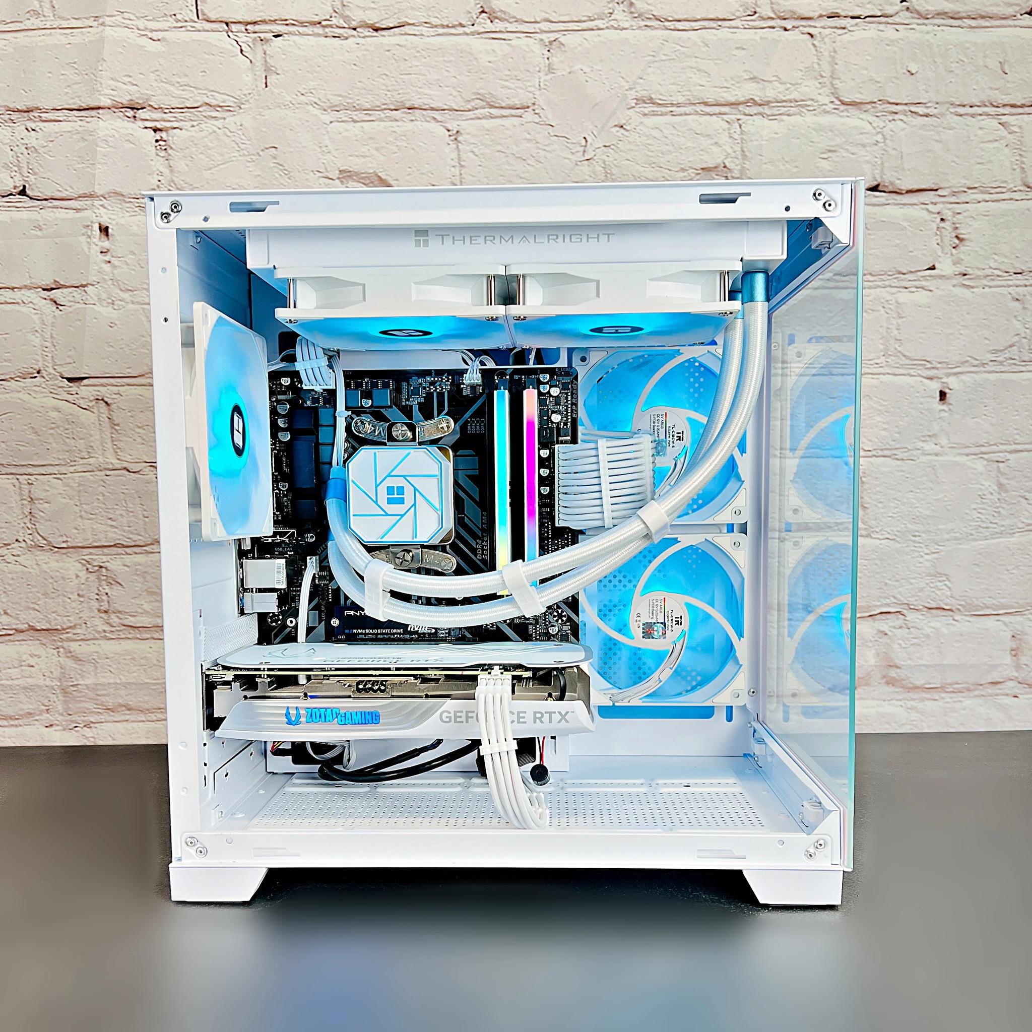 Liquid Cooled RTX 4070 Ryzen 5 5600X 16GB RAM 1TB M.2 Win 11 Gaming PC