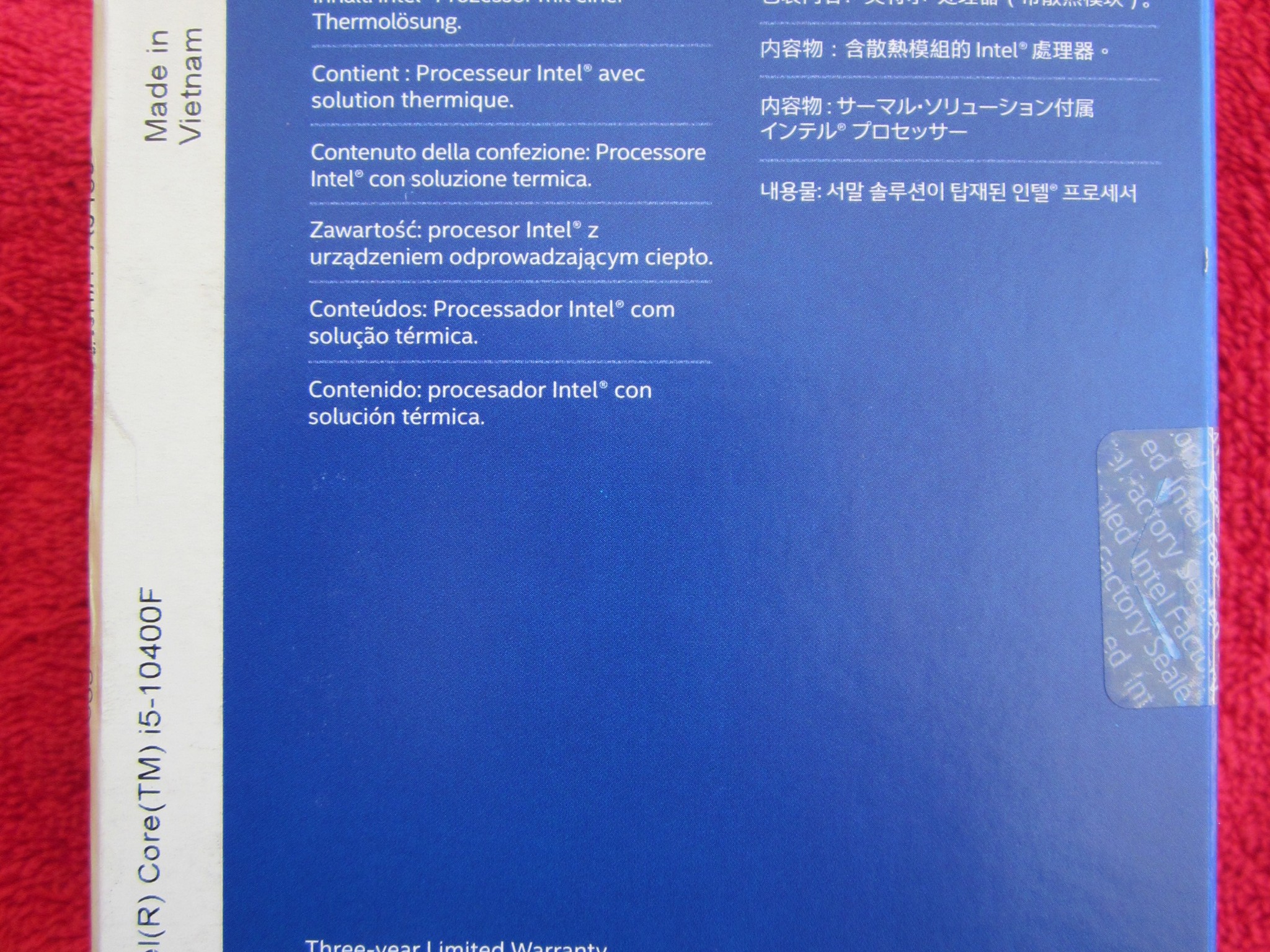 NEW SEALED! Intel Core i5-10400F 6-Core Comet Lake Processor LGA 1200