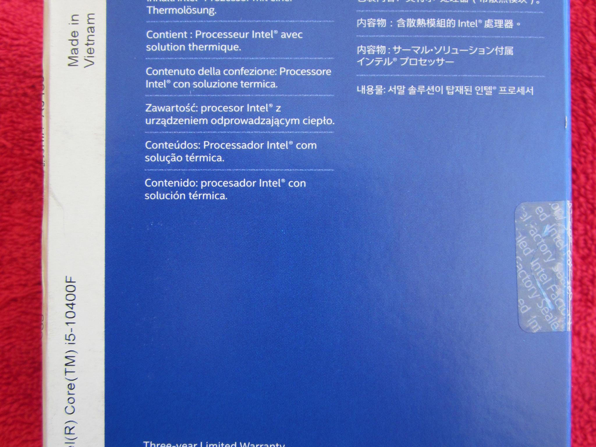 NEW SEALED! Intel Core i5-10400F 6-Core Comet Lake Processor LGA 1200