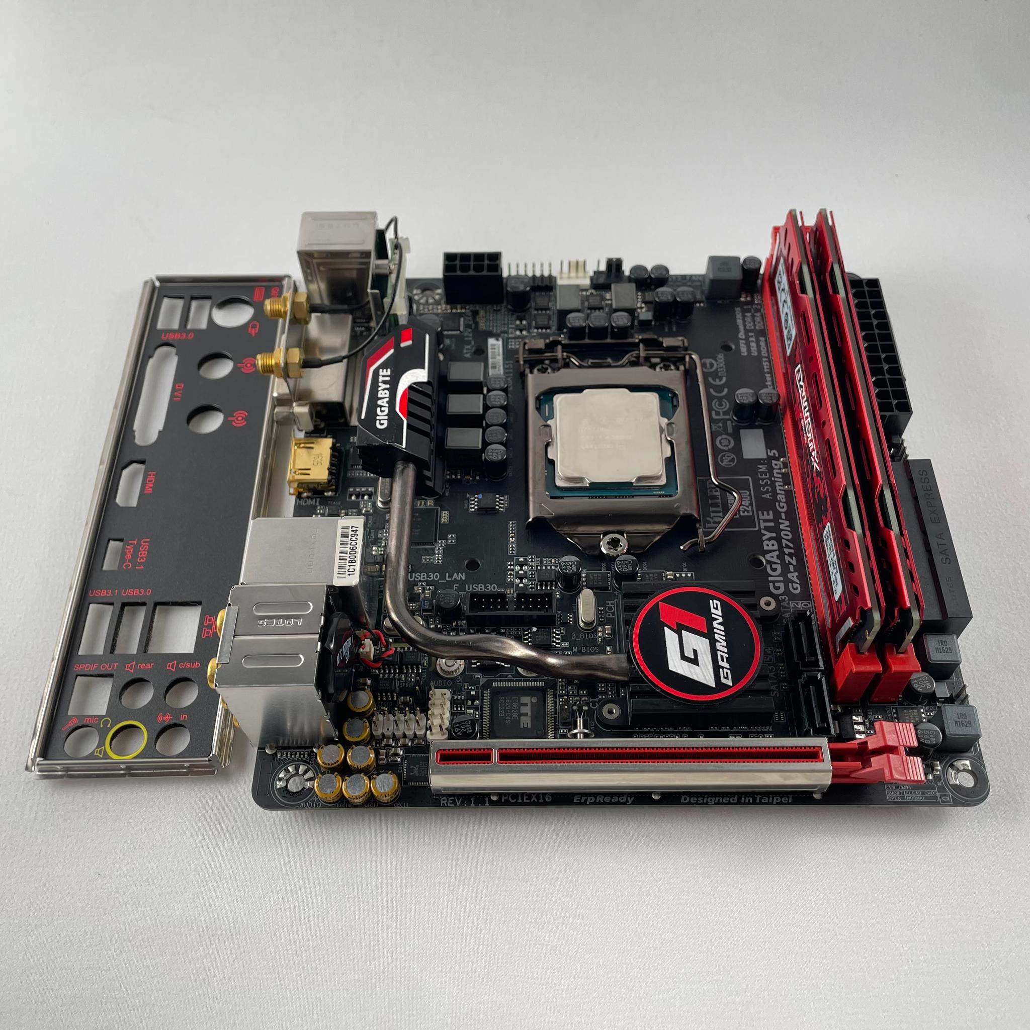 Gigabyte GA-Z170N-Gaming 5, mini-ITX MOBO Bundle Intel i7-7700K CPU 16GB (2x8 GB) DDR4 RAM IO Shield