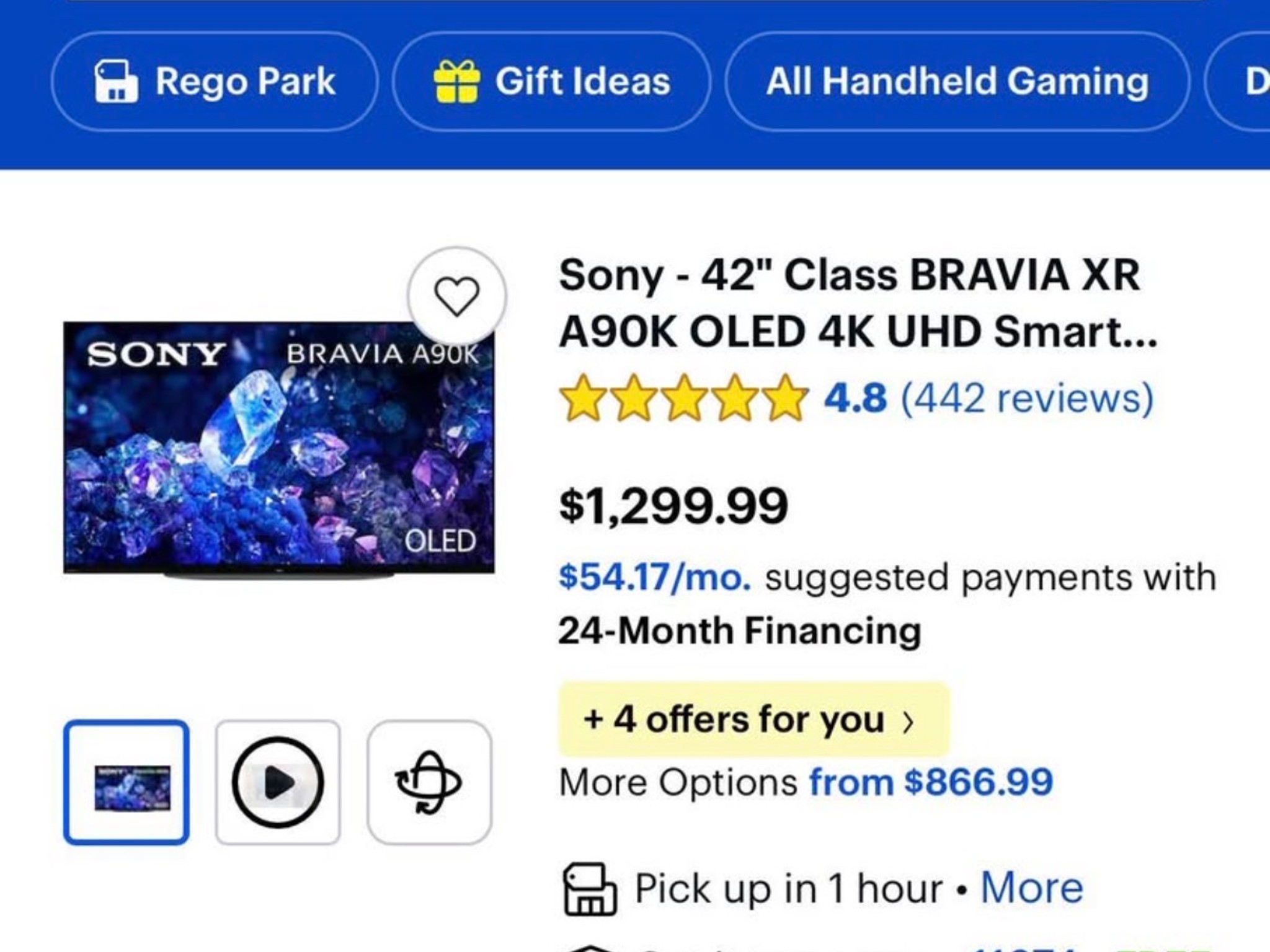 Sony Bravia A90K 42Inch OLED