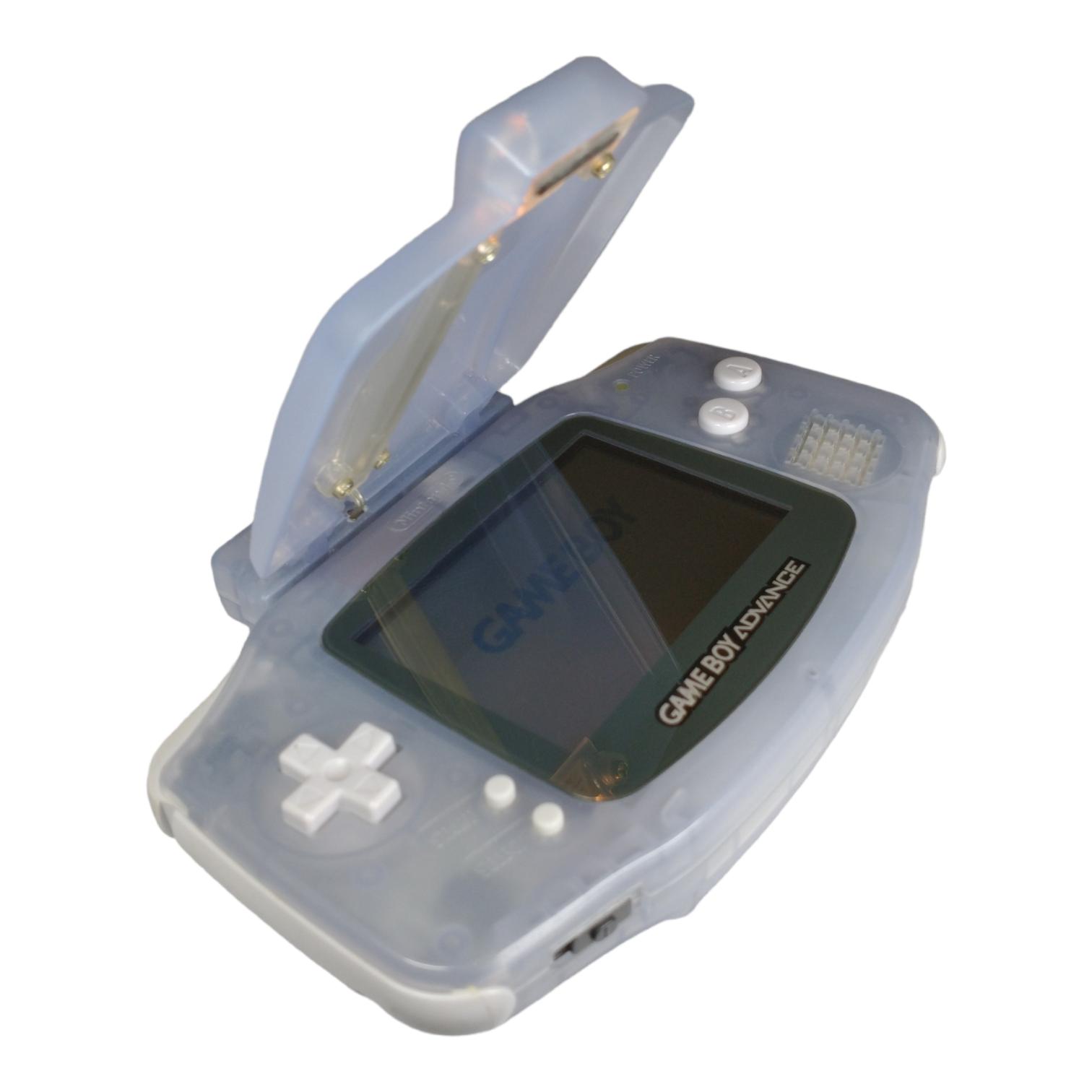Gameboy Advance Clear Light Blue with Pelican Light Shield Super Mario & Red October