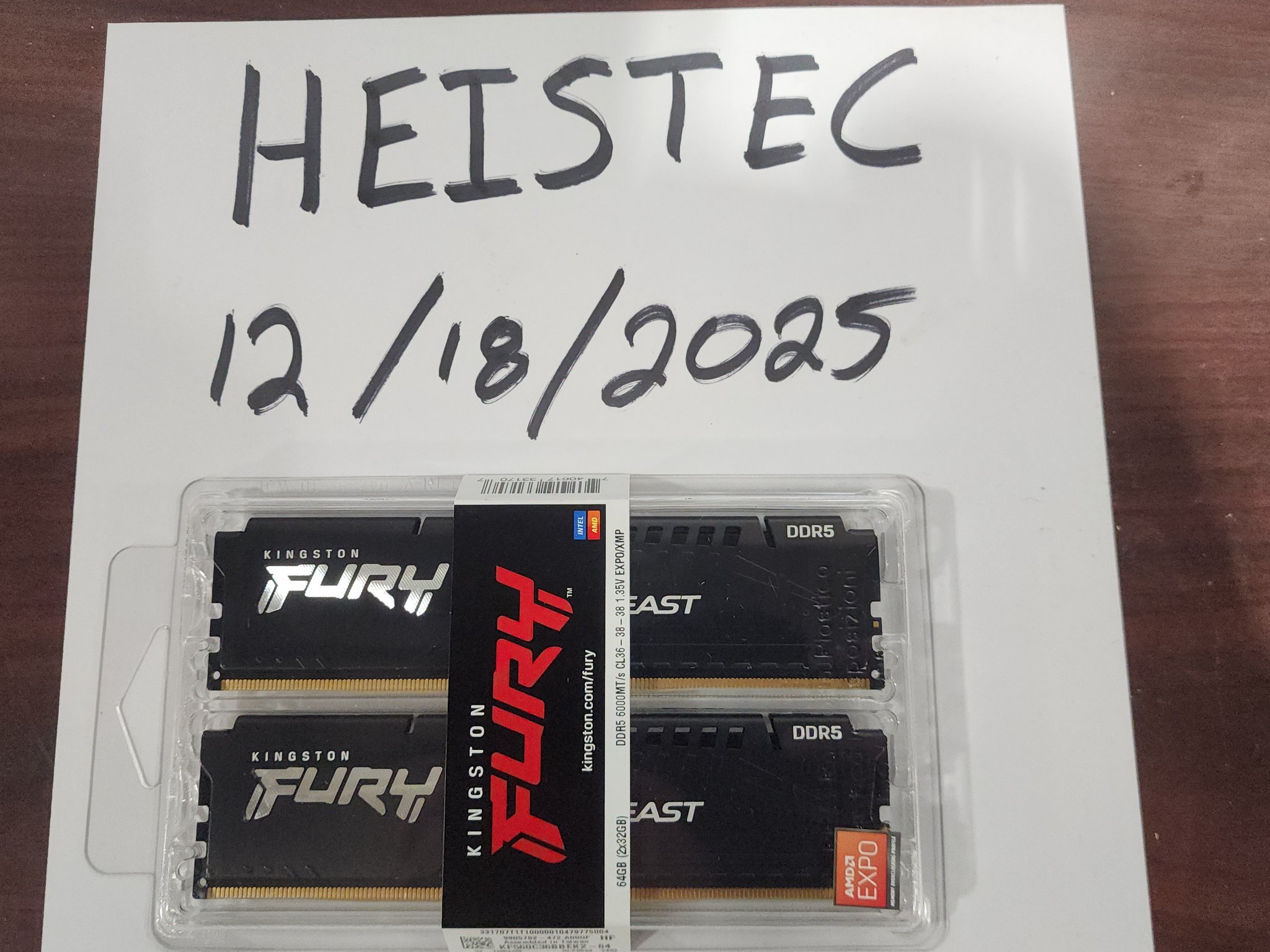 BNIB! - Kingston FURY Beast 64GB (2 x 32GB) DDR5-6000 Memory