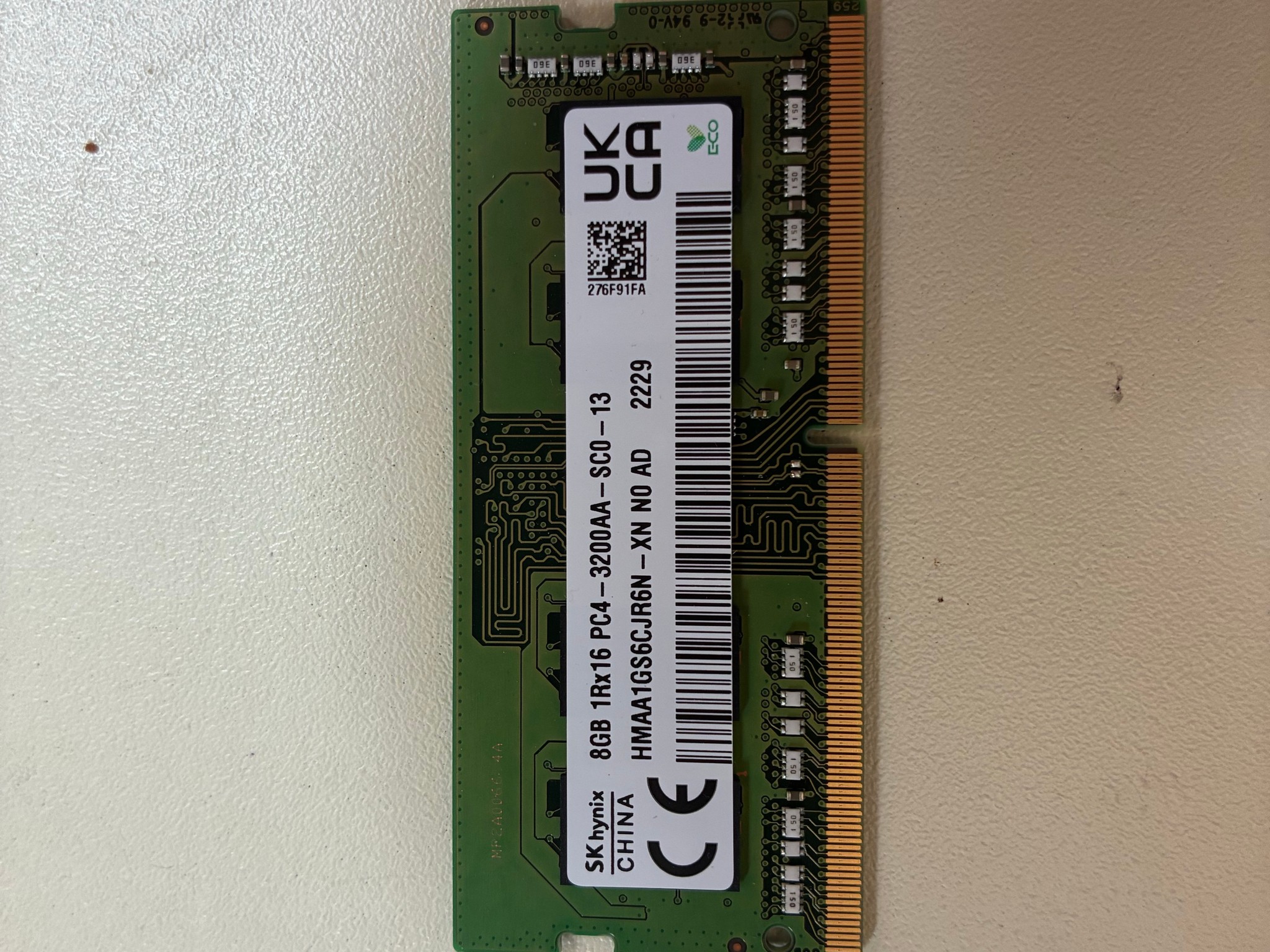 8GB DDR4 Single SODIMM Module, 3200 MHz