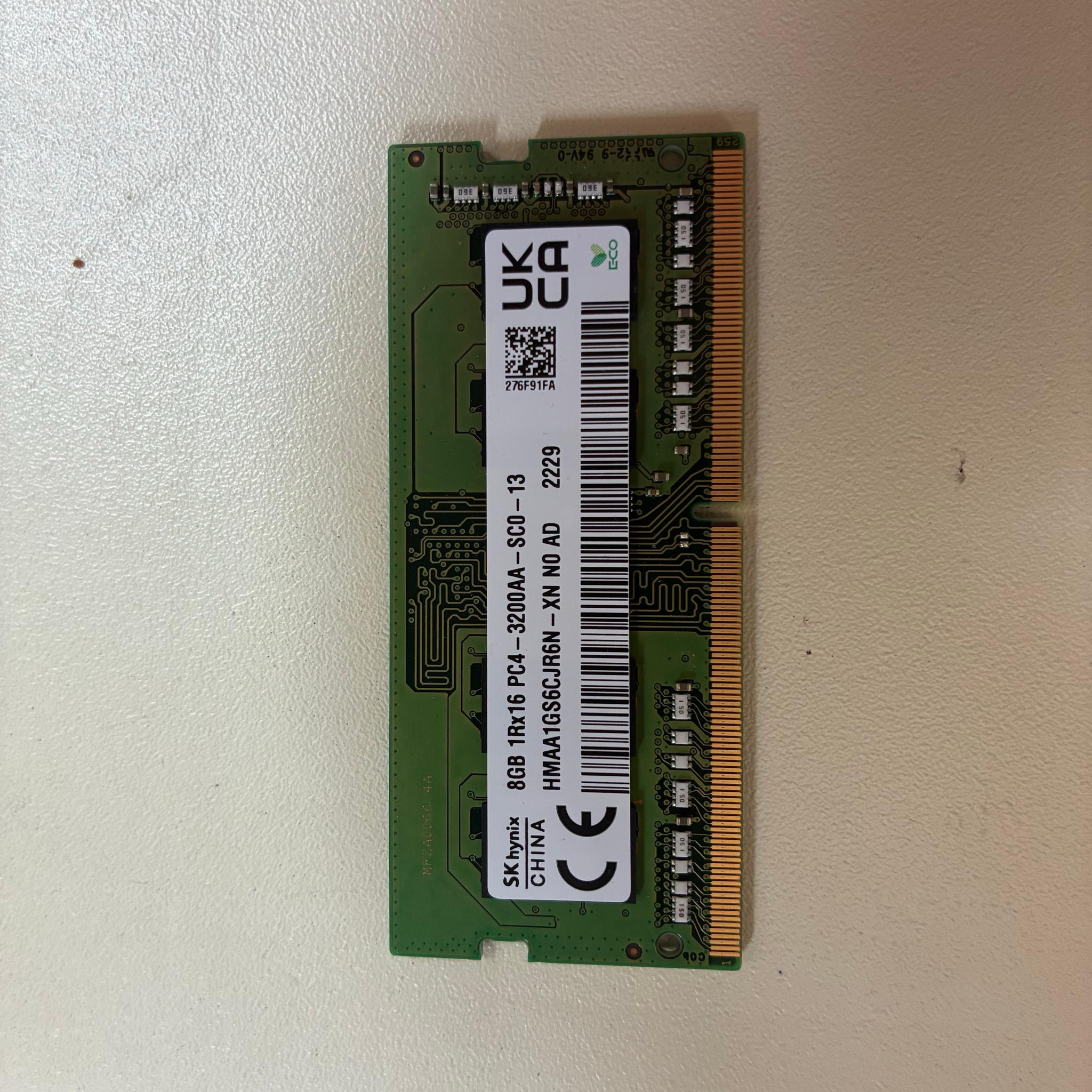 8GB DDR4 Single SODIMM Module, 3200 MHz