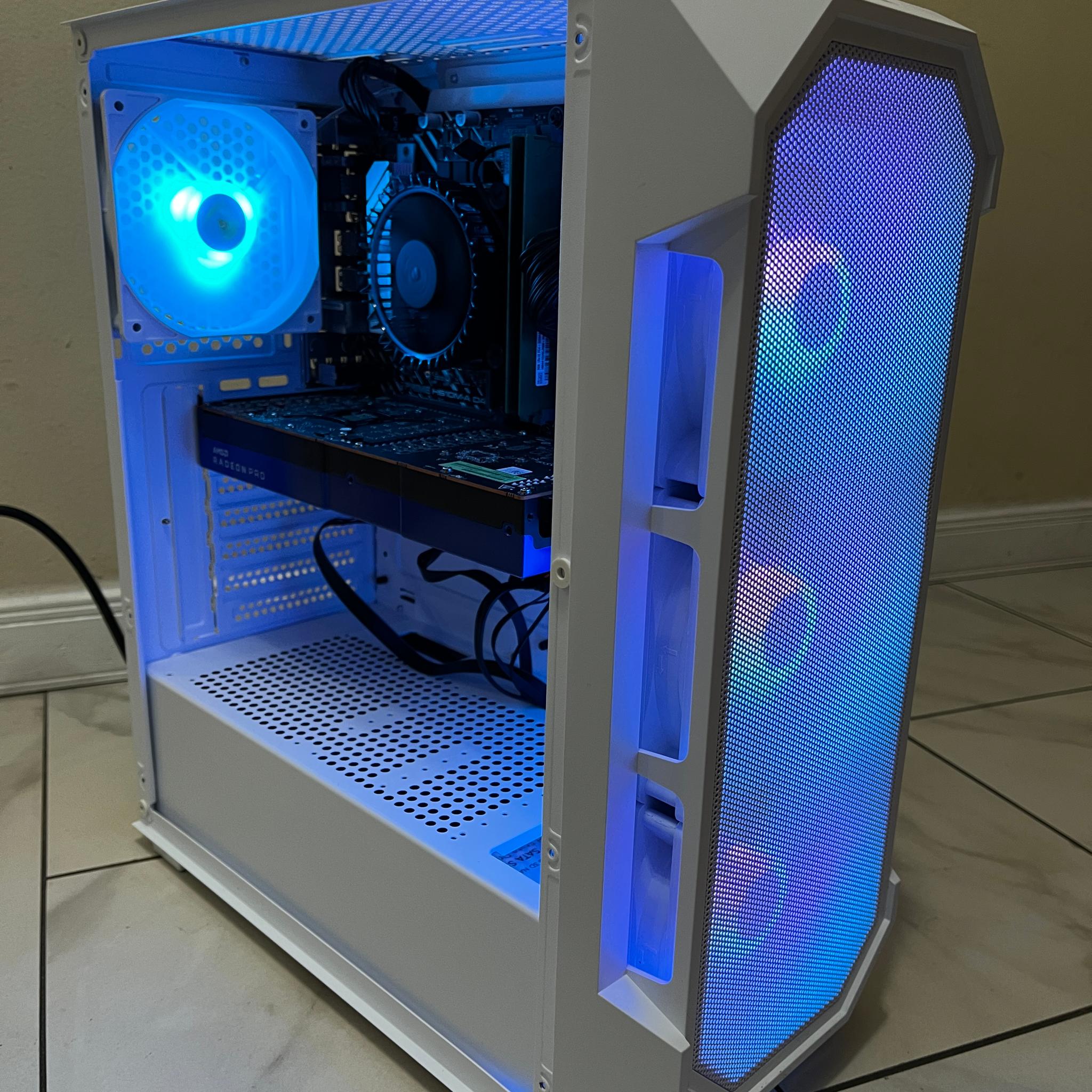 Intel i3-12100, AMD W5700 8GB, 16GB RAM, 500 GB SSD, Workstation Gaming PC w/ Wi-Fi + Bluetooth