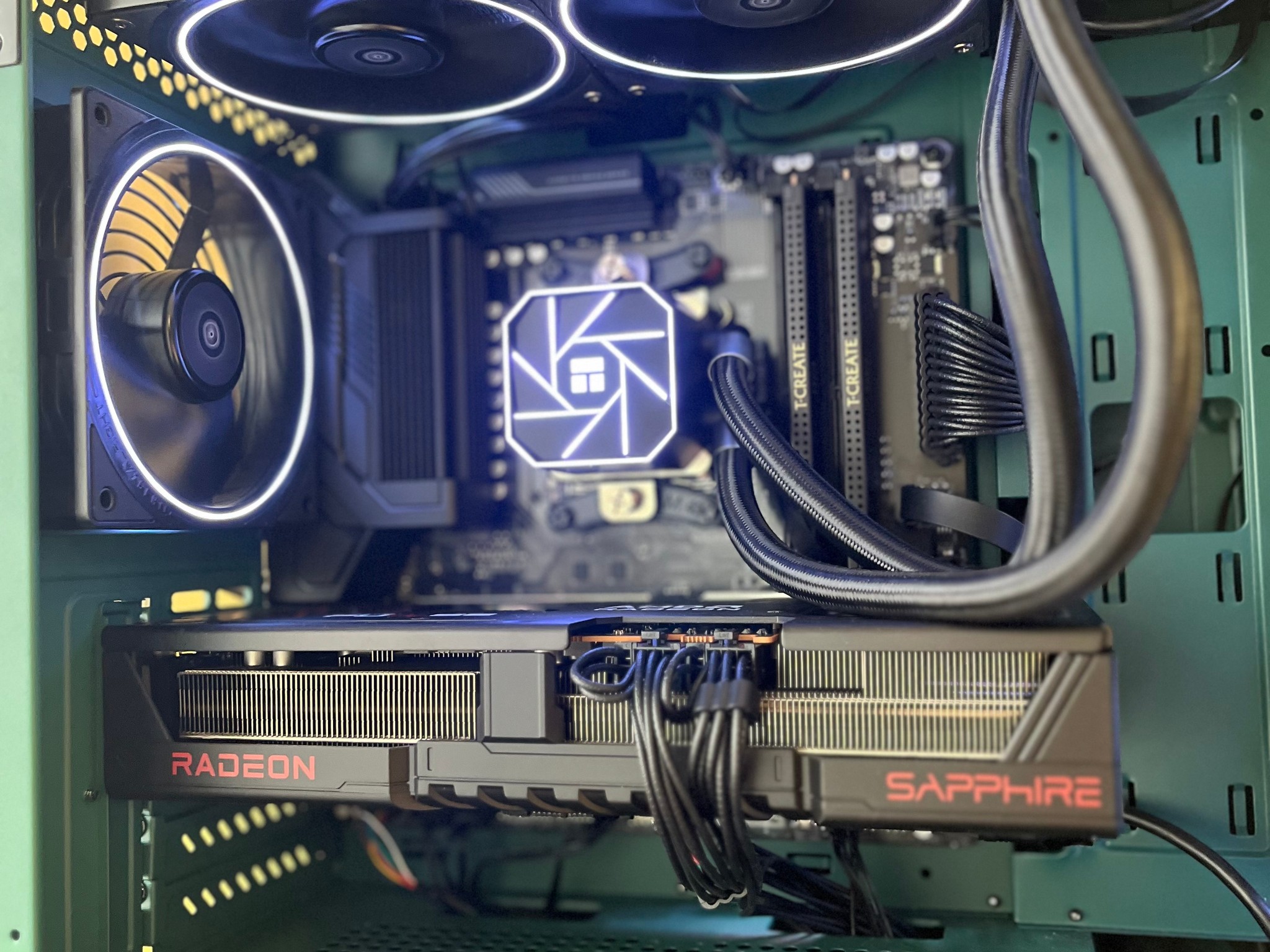 GREEN GOBLIN!!! MicroATX build with AMD Ryzen 9600X and 9070, 32GB DDR5, 2TB SSD