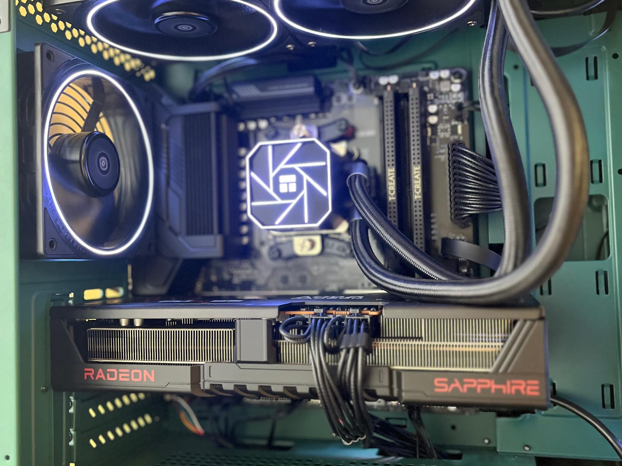 GREEN GOBLIN!!! MicroATX build with AMD Ryzen 9600X and 9070, 32GB DDR5, 2TB SSD