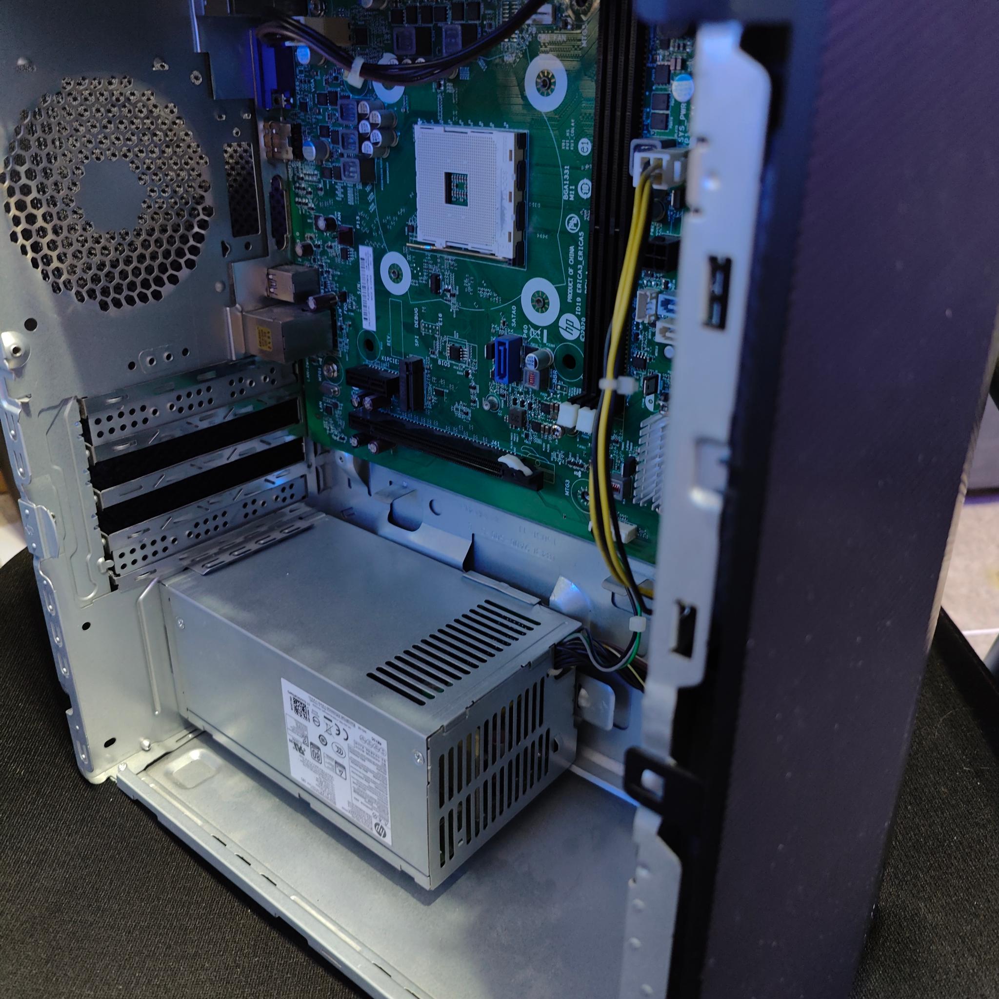 MISSING SIDE PANEL BARE BONES HP Pavilion gaming desktop TG01-2170m NO RAM CPU STORAGE OR GPU