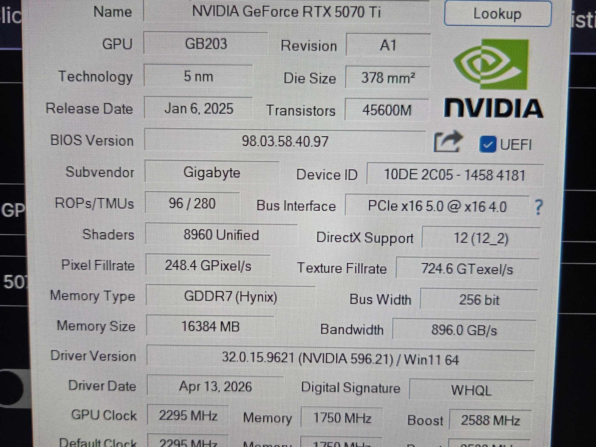 5070Ti - Gigabyte Gaming OC 16GB