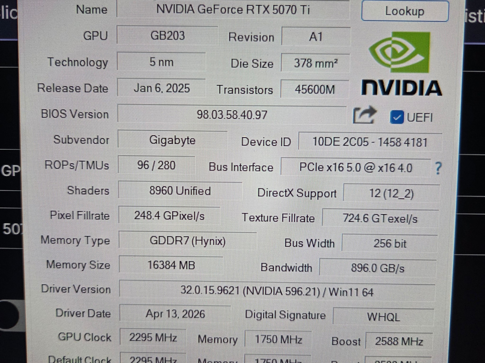 5070Ti - Gigabyte Gaming OC 16GB