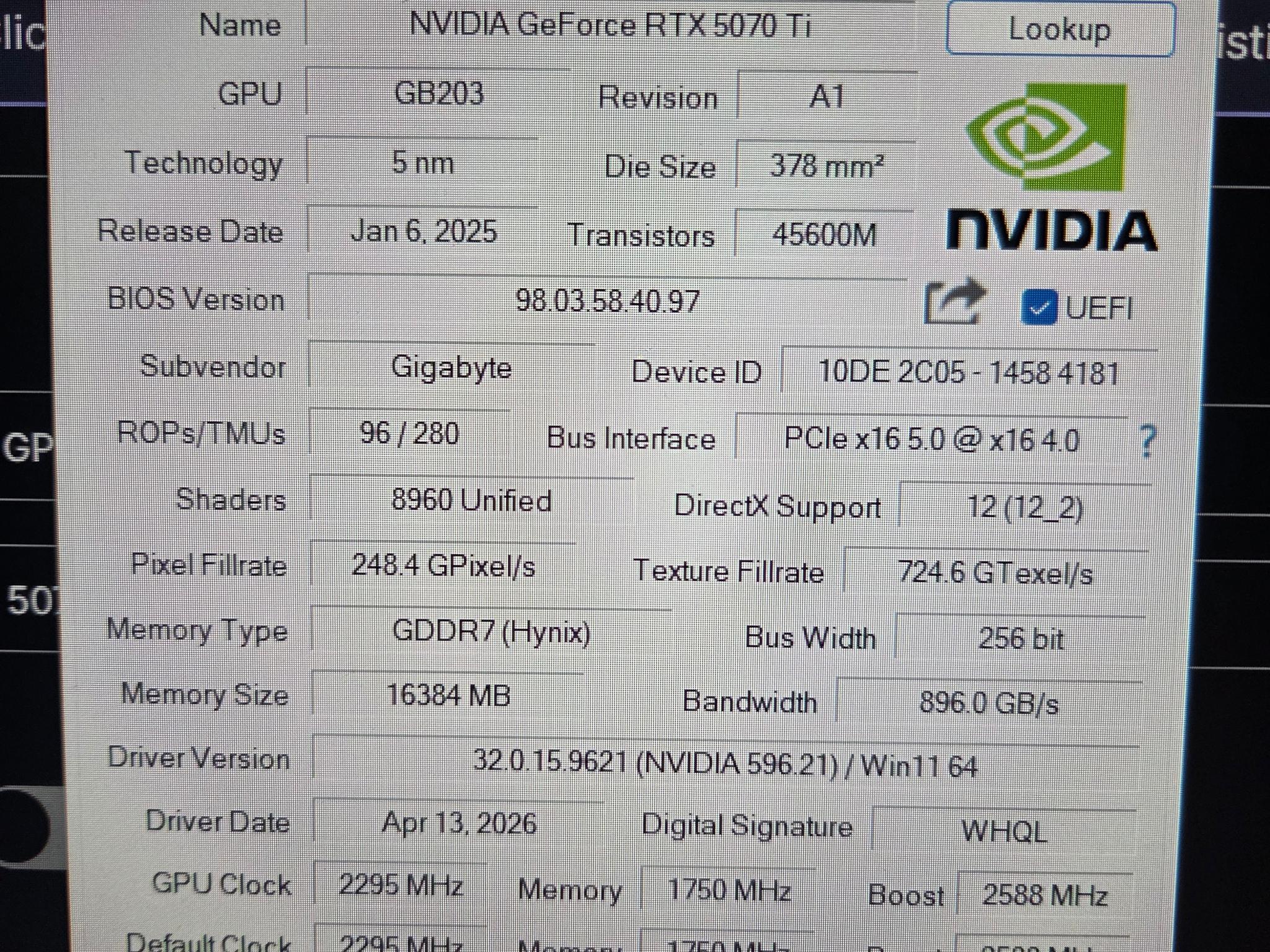 5070Ti - Gigabyte Gaming OC 16GB