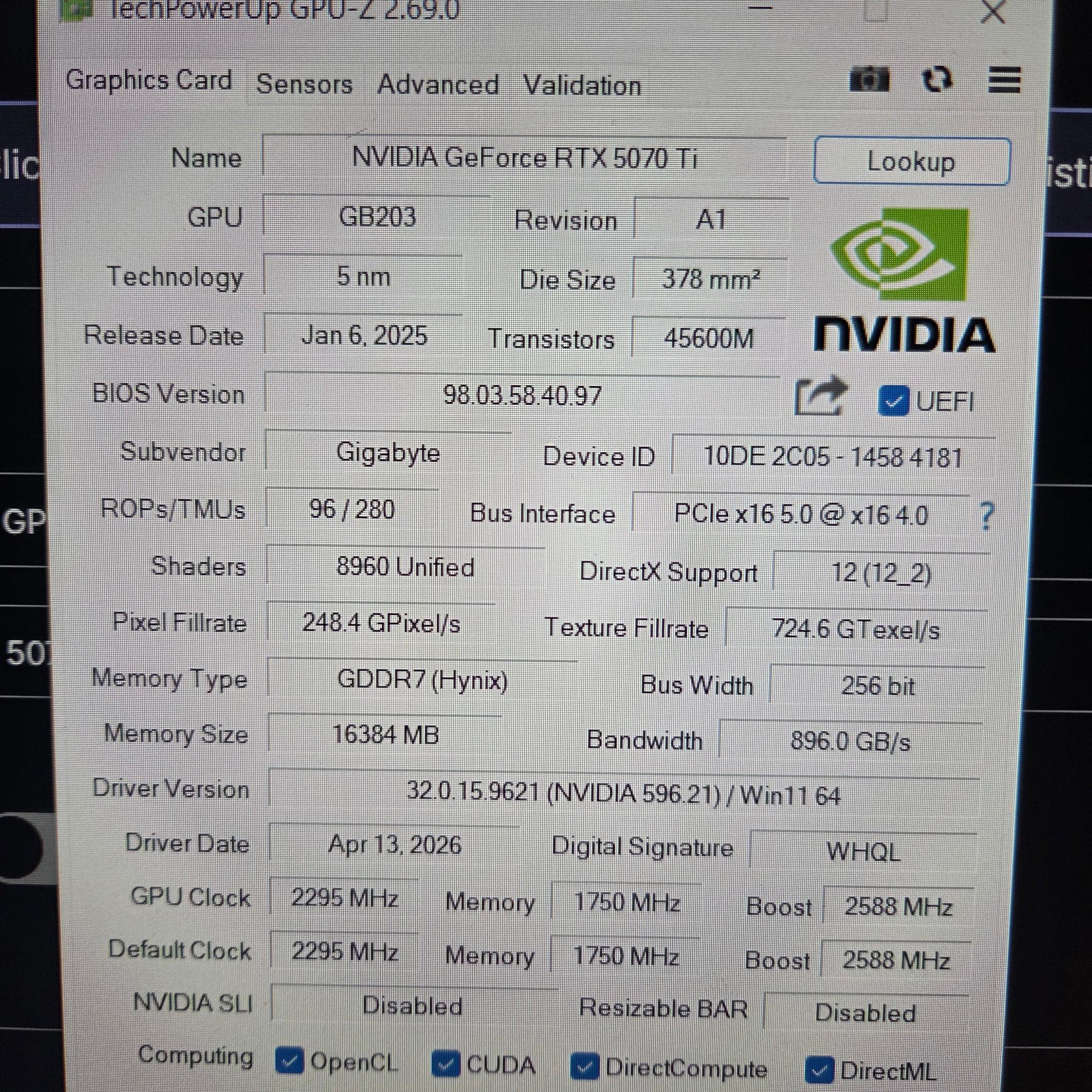 5070Ti - Gigabyte Gaming OC 16GB