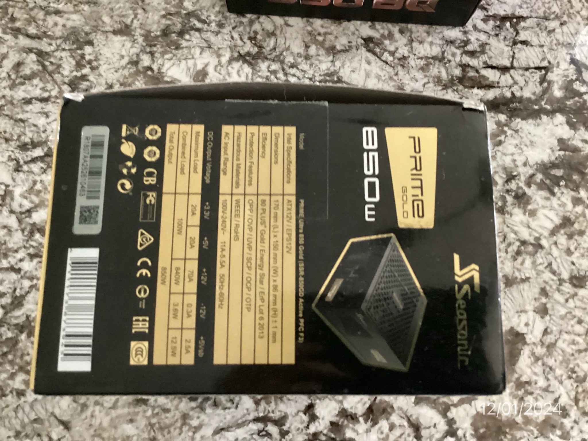 Seasonic GX 850 850w Prime 80+ Gold Power Supply -- New Open Box, Never Used