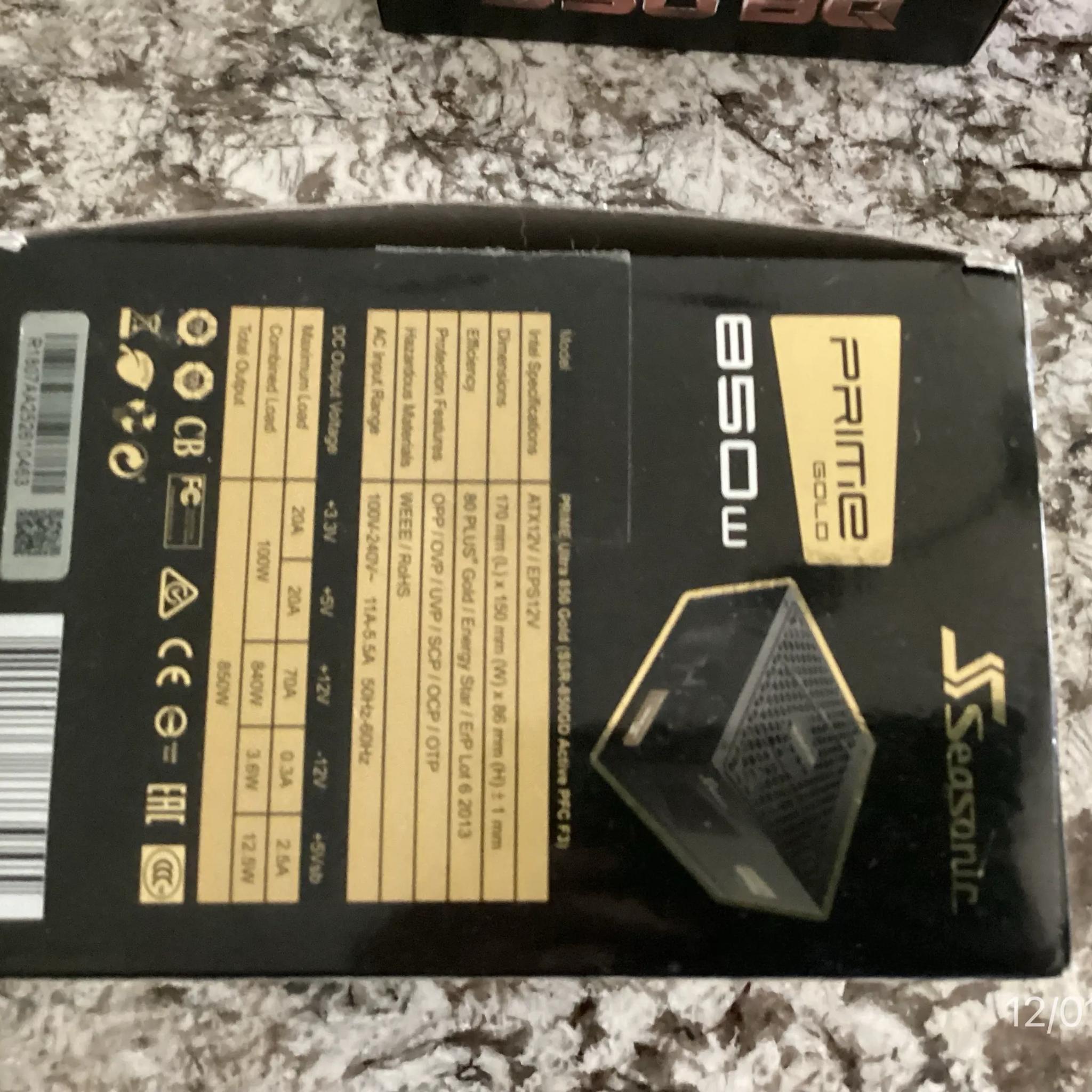 Seasonic GX 850 850w Prime 80+ Gold Power Supply -- New Open Box, Never Used