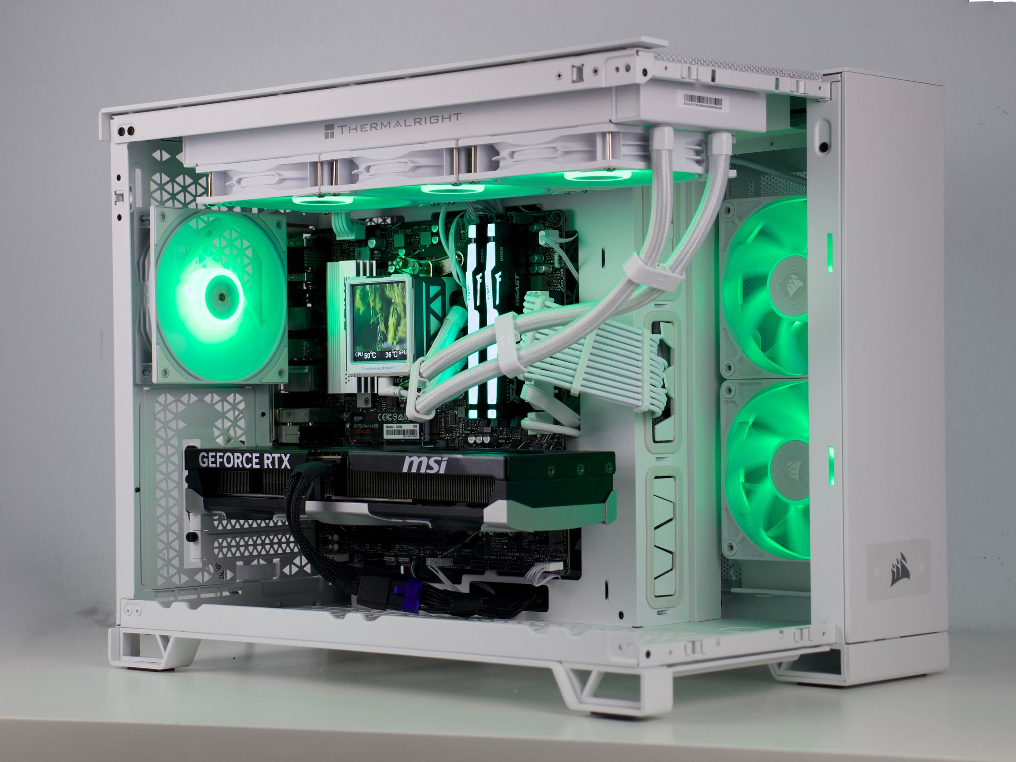 ☁️ Clean White PC | RTX 5070 12GB, Ryzen 5 7600X, 32GB DDR5, 1TB NVMe, LCD AIO | Gaming PC ☁️