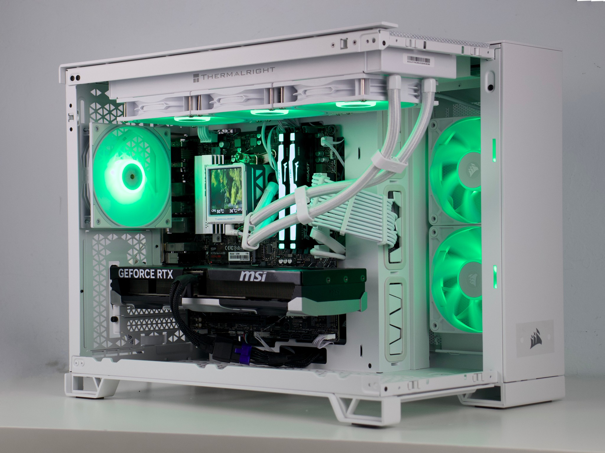 ☁️ Clean White PC | RTX 5070 12GB, Ryzen 5 7600X, 32GB DDR5, 1TB NVMe, LCD AIO | Gaming PC ☁️