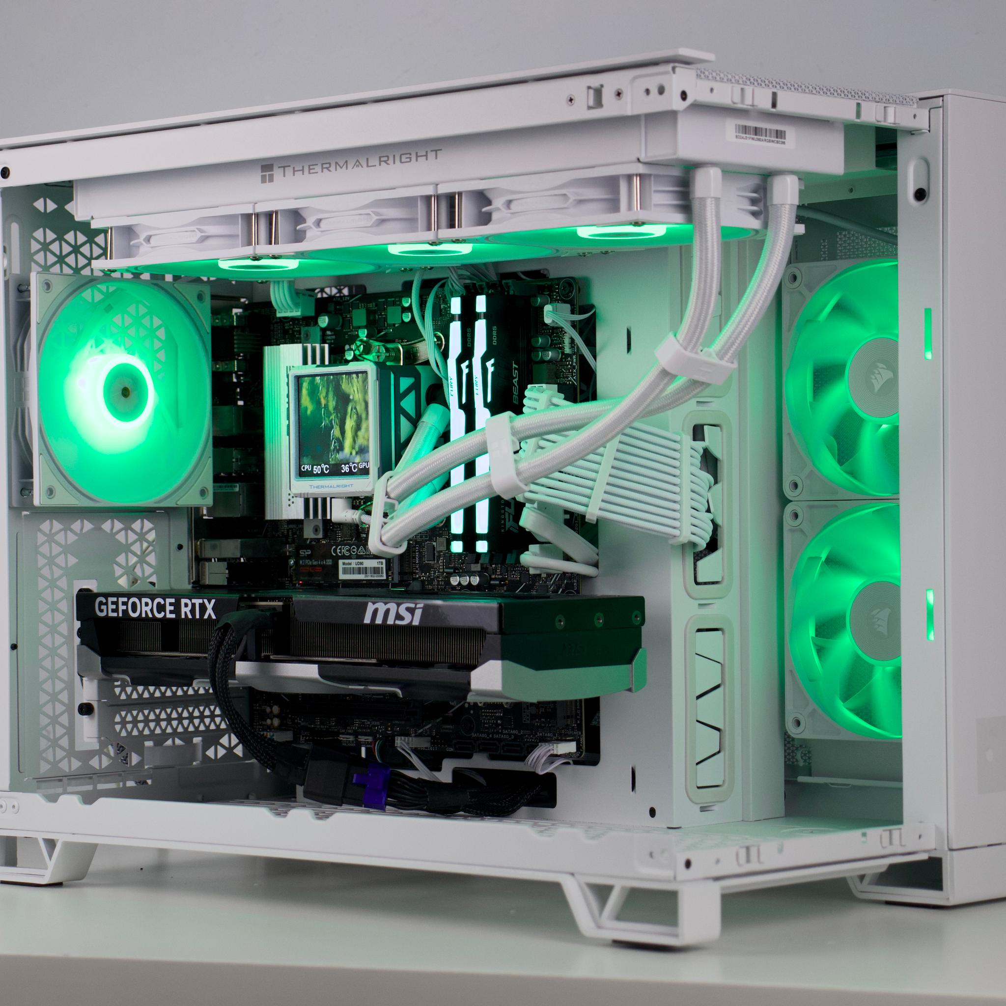 ☁️ Clean White PC | RTX 5070 12GB, Ryzen 5 7600X, 32GB DDR5, 1TB NVMe, LCD AIO | Gaming PC ☁️