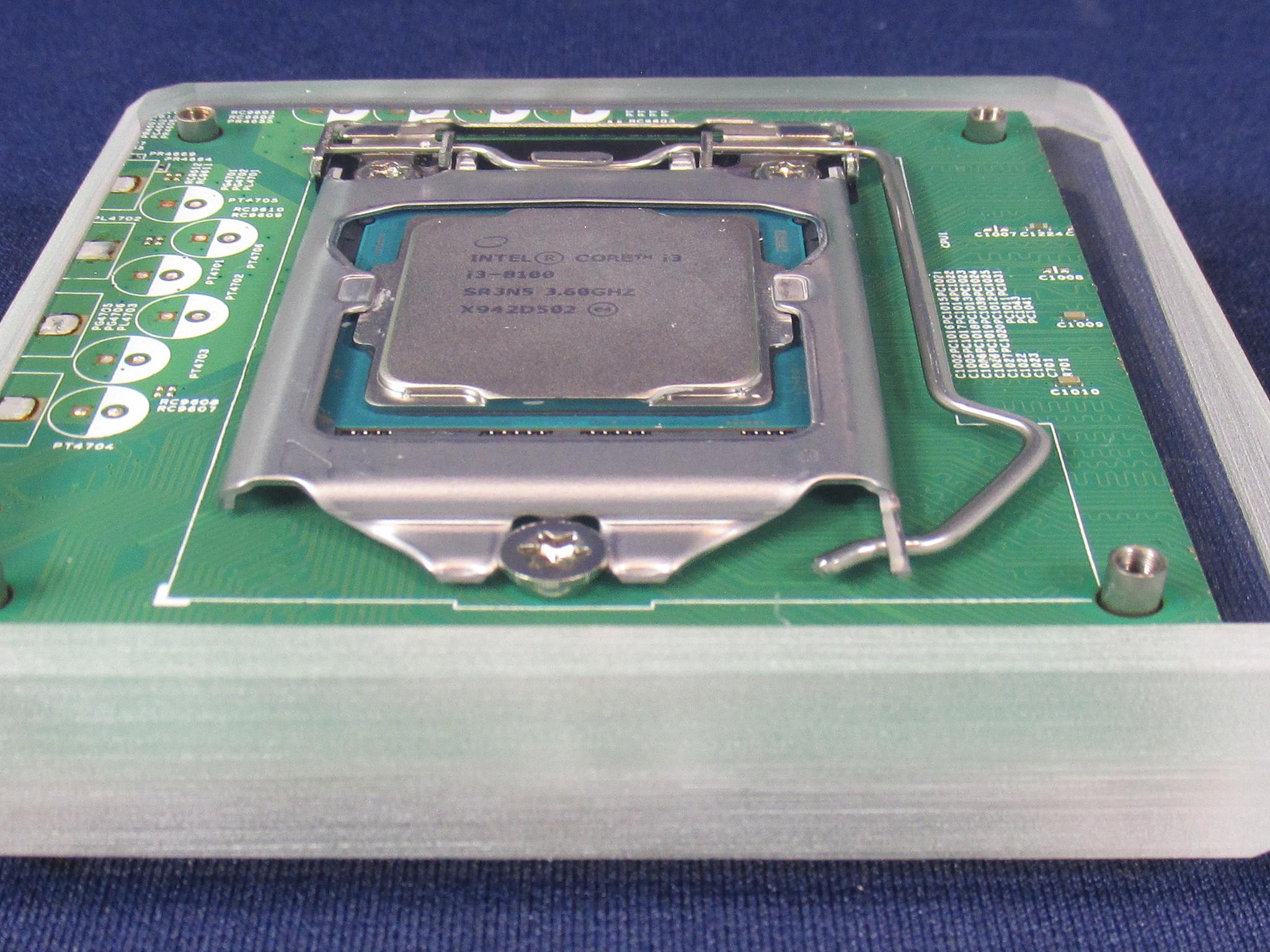 Handmade Clear Epoxy Resin Coaster With Intel Core i3-8100 CPU (SR3N5) & Motherboard