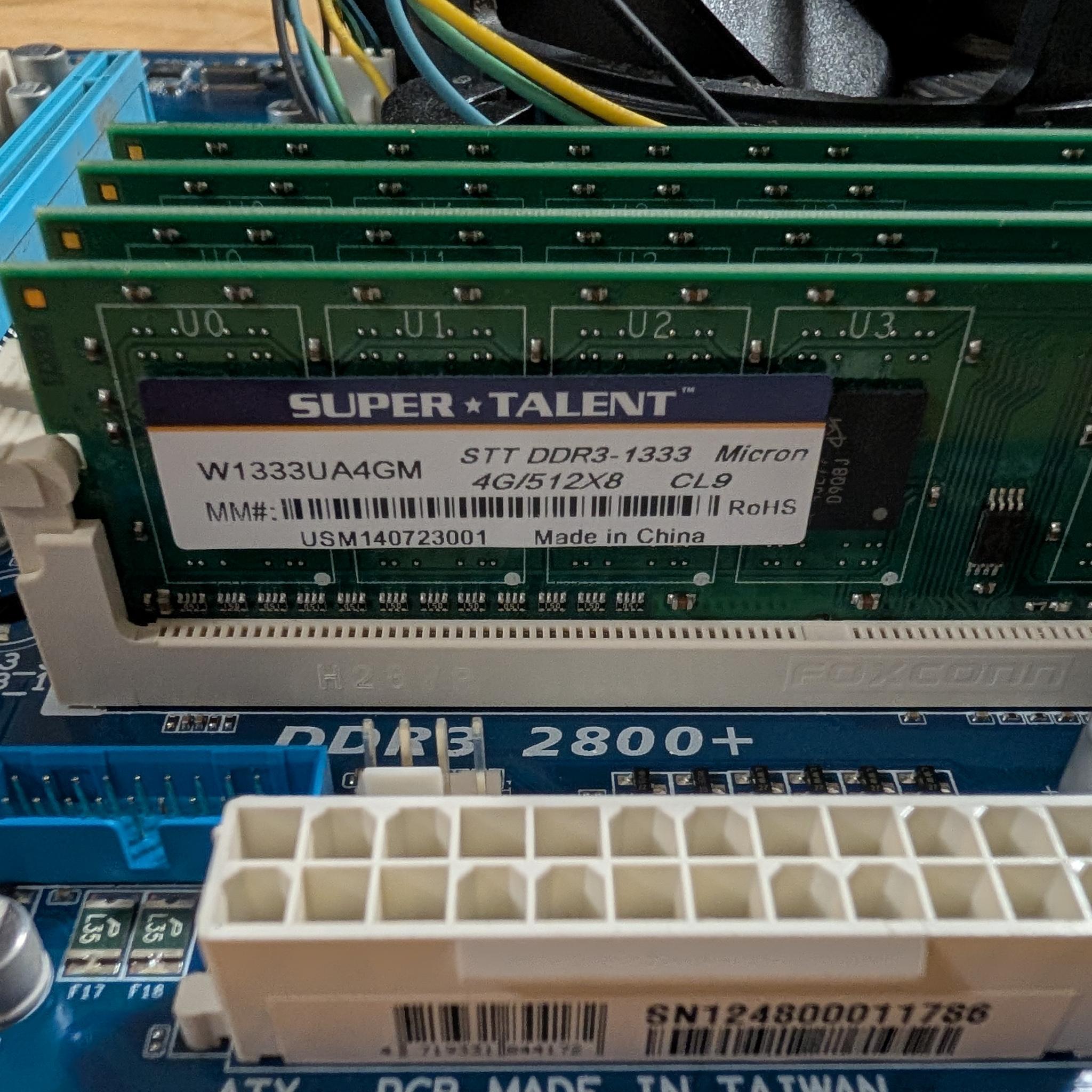 Core i7 3770 + Z77 motherboard + 16GB DDR3 + Nvidia GT210 1GB